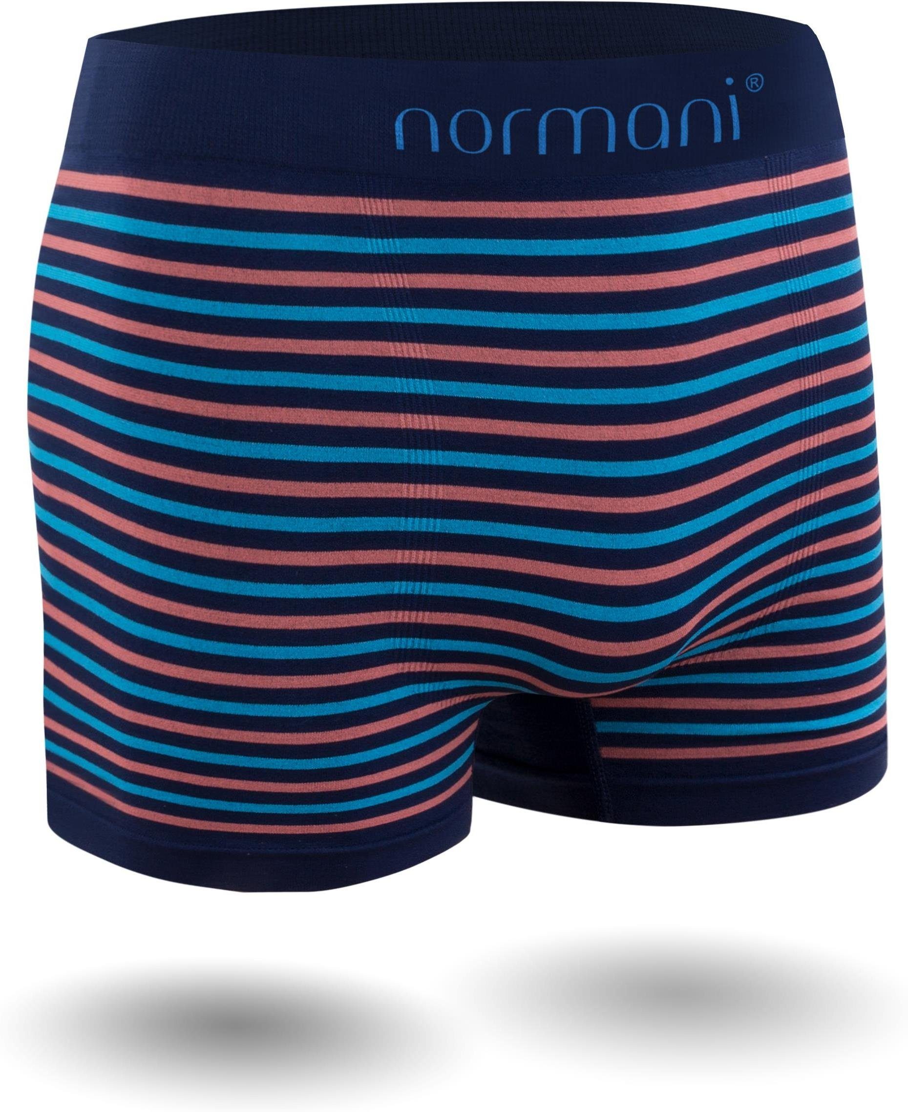 / normani Unterhosen Bicycle Männer für schnell Boxer Stück 12 Mikrofaser-Boxershorts Herren Blau/Pink trocknendem Material Retropants aus Retro