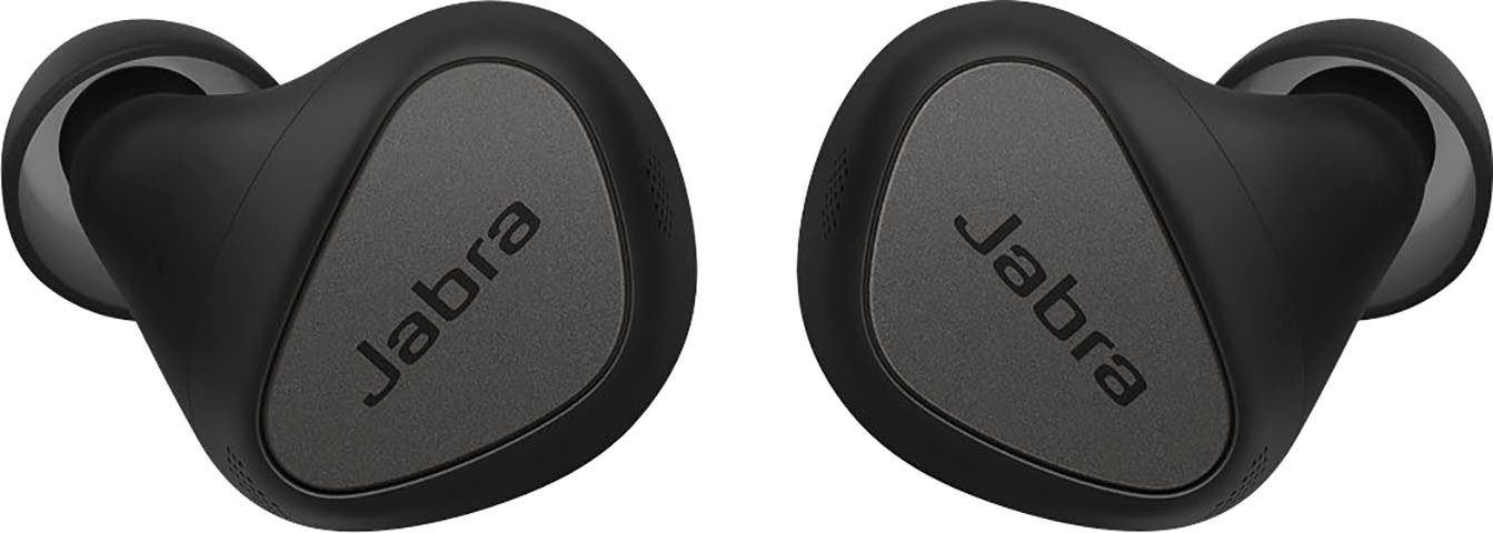 Jabra Elite 5 wireless In-Ear-Kopfhörer (ANC), Assistant, Google mit (ANC) Geräuschunterdrückung Noise (Active aktiver Schwarz/silberfarben hybrider Bluetooth, Siri, Cancelling Alexa