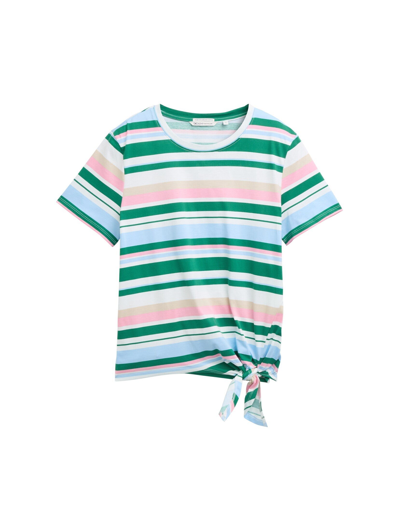 TOM TAILOR Denim T-Shirt T-Shirt T-Shirt mit Knoten-Detail