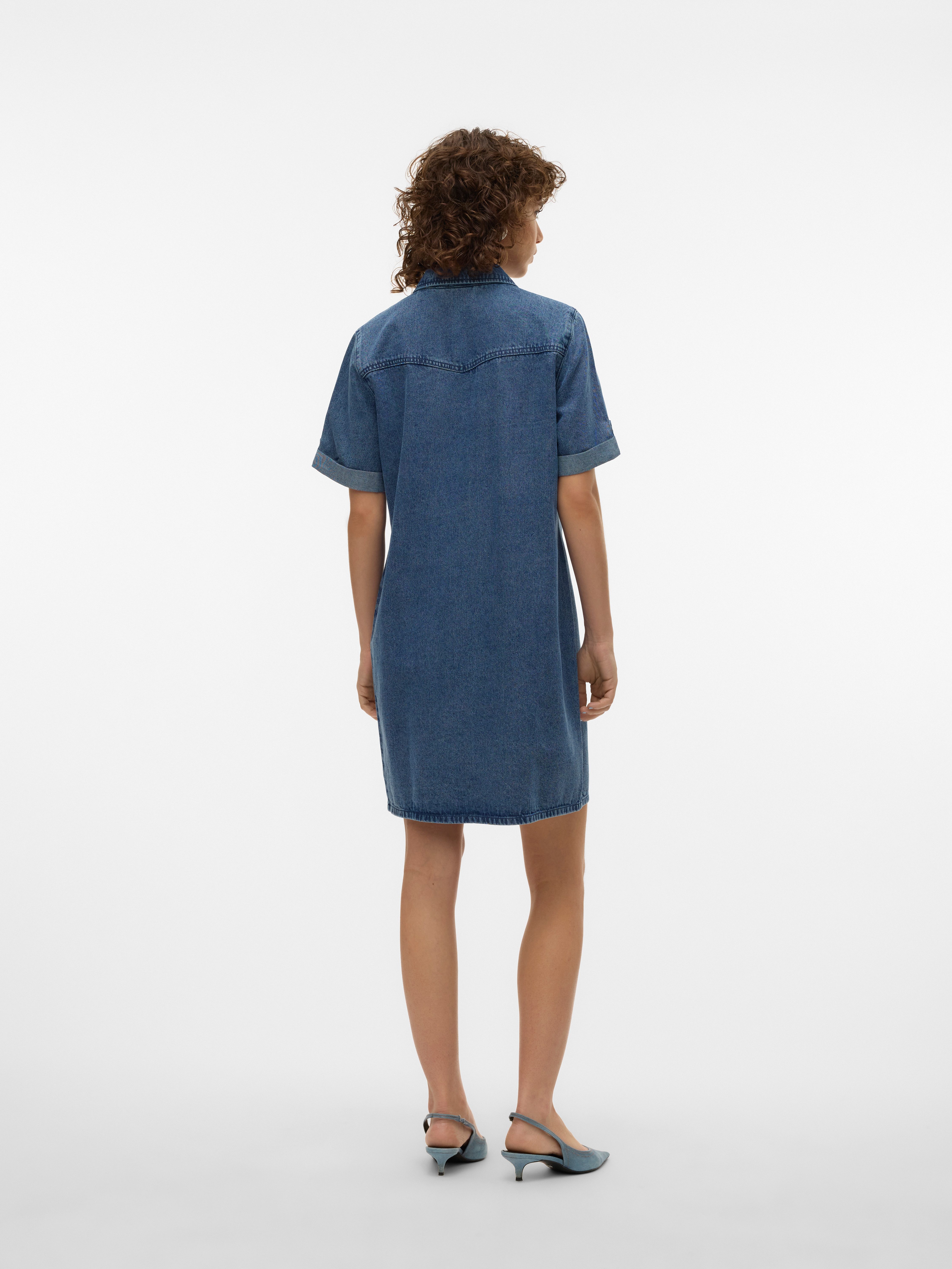 Vero Moda Jeanskleid VMJENNIE SS SHORT DENIM DRESS NOOS