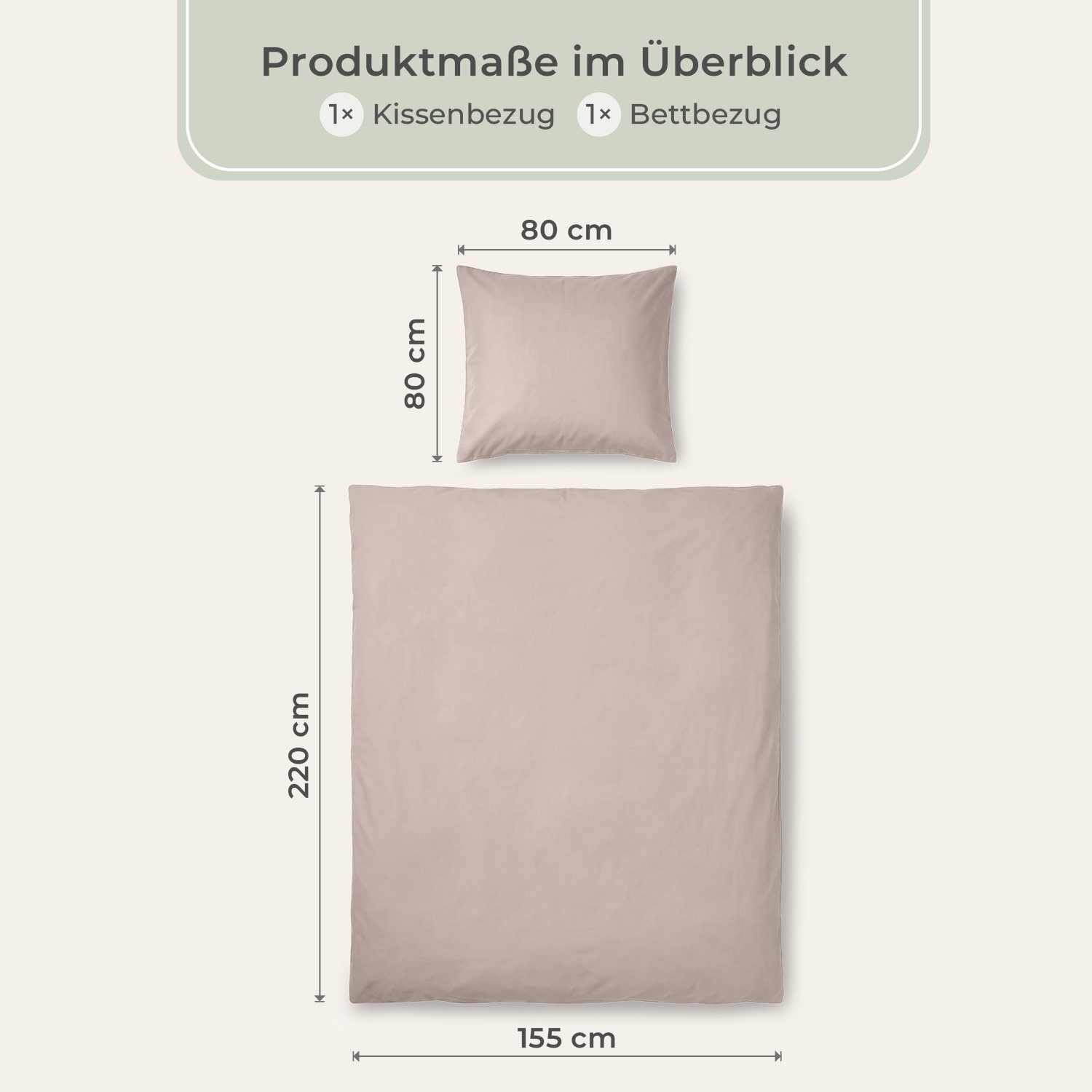 Laynenburg Bettwäsche Mako-Satin aus 100% Baumwolle in 135x200 oder 155x220 cm, kühlende, atmungsaktive Sommer-Bettwäsche mit Reißverschluss