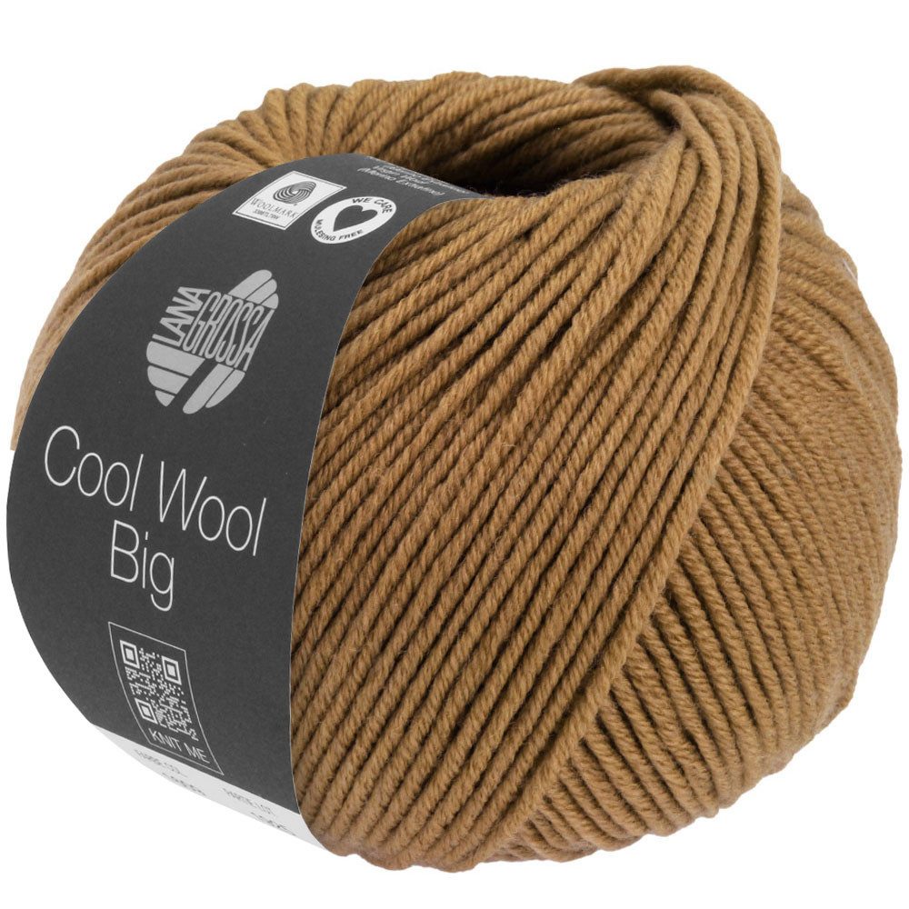 LANA GROSSA COOL WOOL BIG Mélange Extrafeine Merinowolle Häkelwolle, 120 m (Extrafeine Merinowolle für wunderbar weiche Lieblingsstücke, Bringt Zöpfe, Rippen und Strukturmuster ausdrucksstark zur Geltung), 50 g