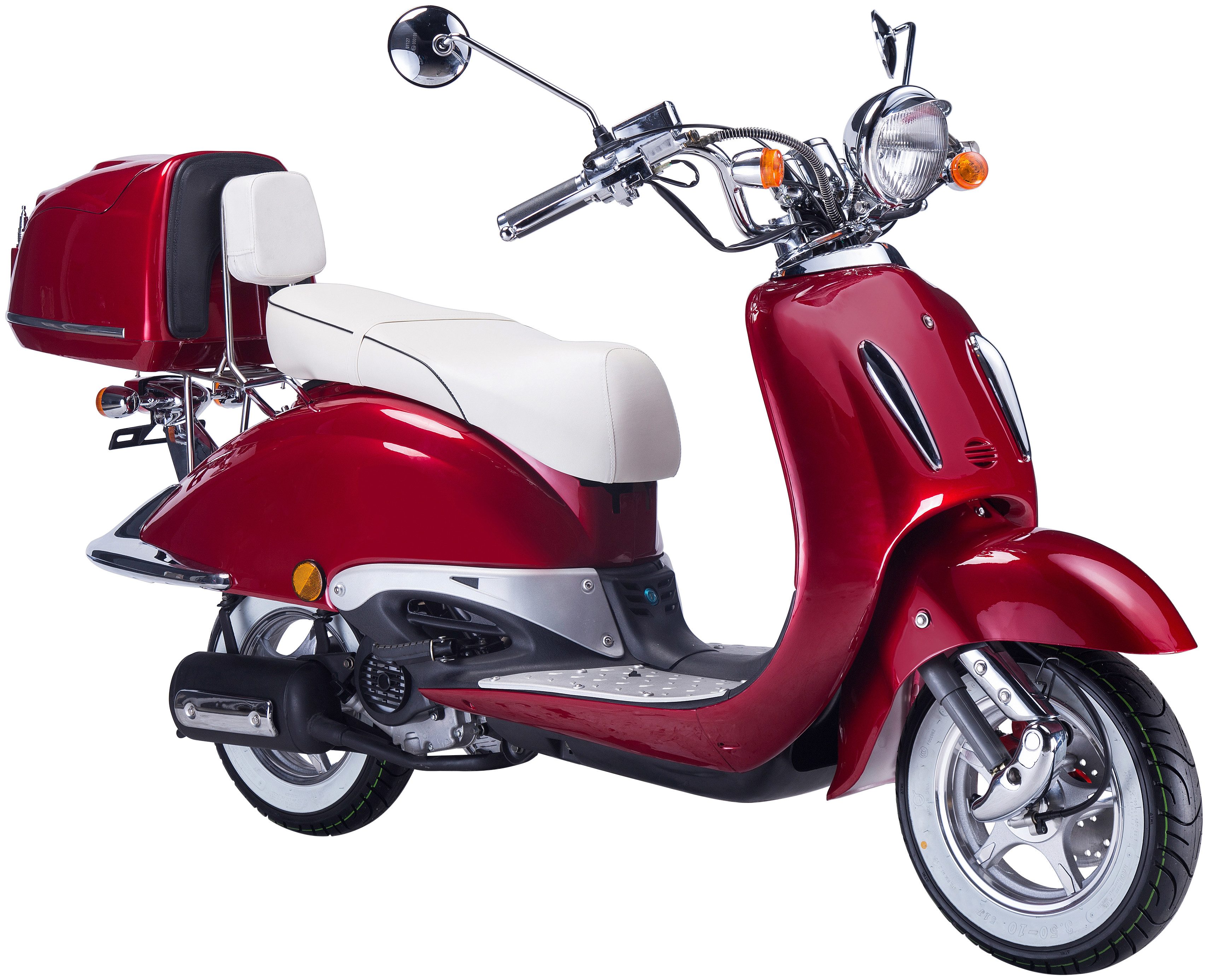 GT UNION Motorroller Strada 45, 49,5 ccm, 45 km/h, Euro 5, (Set, mit Topcase), Luftgekühlter Motor