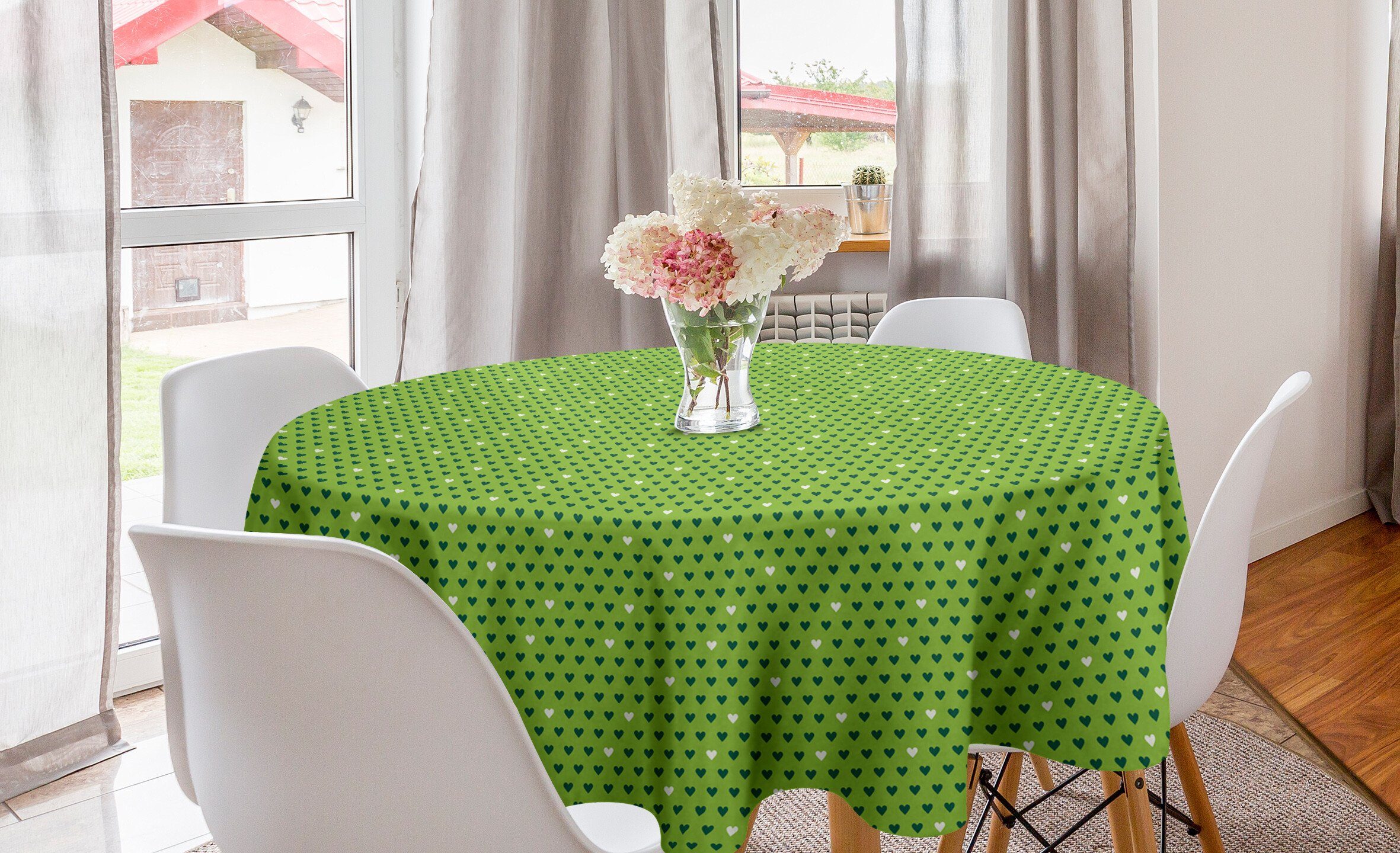 Grün Dekoration, Abdeckung Esszimmer Tischdecke Tischdecke Herzen Küche Kleine Spaß Kreis für Abakuhaus