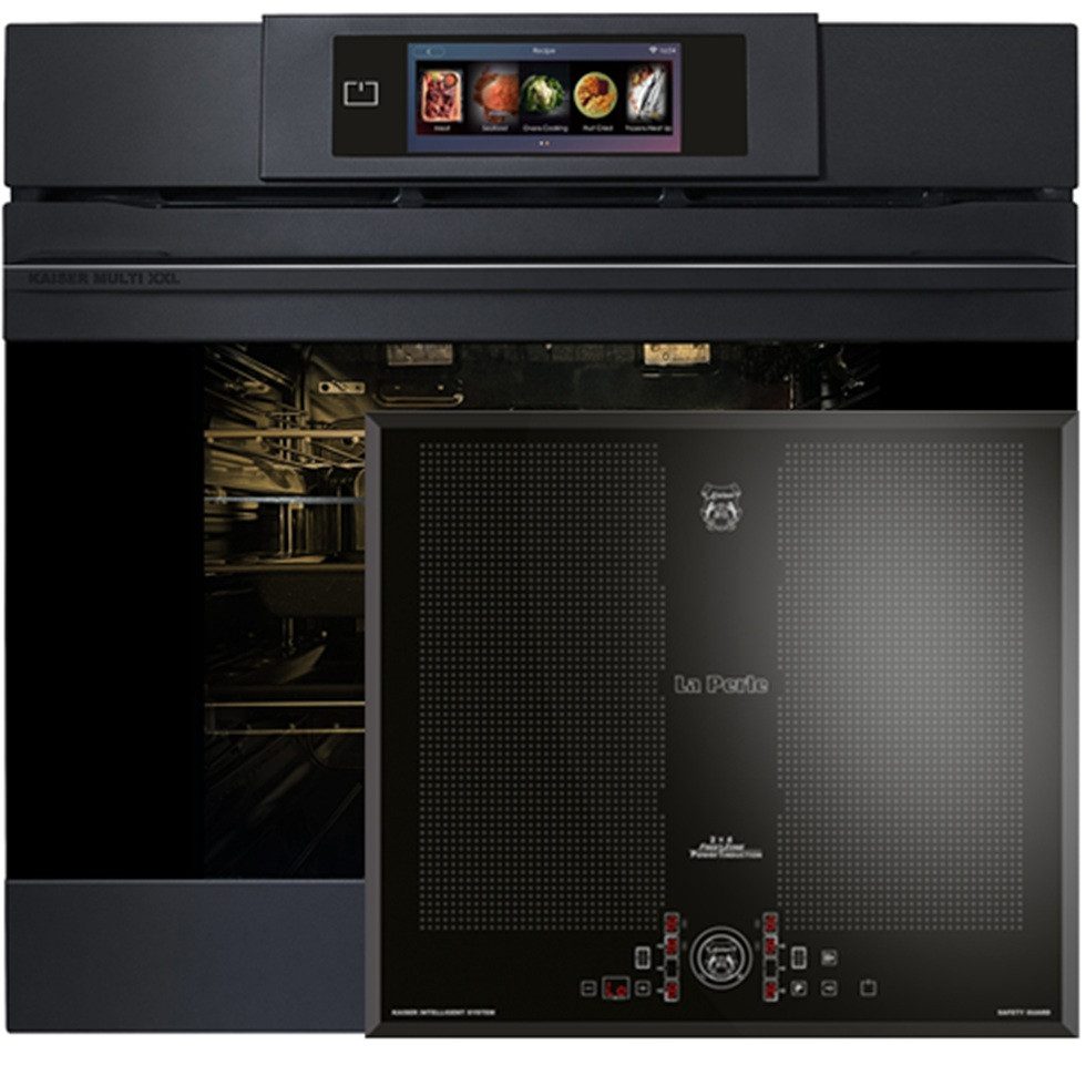 Kaiser Küchengeräte Backofen-Set Herd Set Autark Einbaubackofen XXL Multi 29, Multifunktions-Elektro-Backofen mit Pyrolyse und Dampfreinigung, 60 cm+ Induktions-Kochfeld 60 cm FREE ZONE mit 2 FLEX Induktions-Zonen EH 6347+KCT 61 FI, mit 1-fach-Teleskopauszug