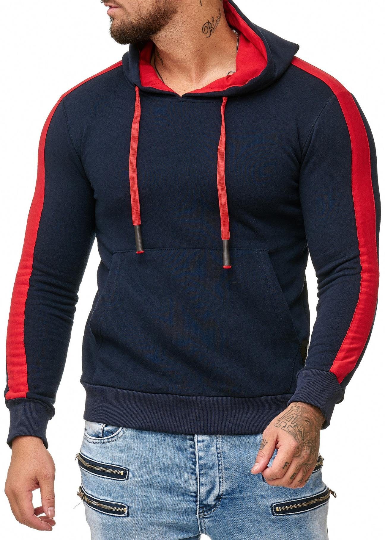 Hoodie Navy Sweater, Casual Kapuzenpullover Hoodie Herren Sweatshirt Freizeit Modell 1212 (Hoodie Code47 1-tlg) Pullover Code47 Kapuzenpullover Fitness