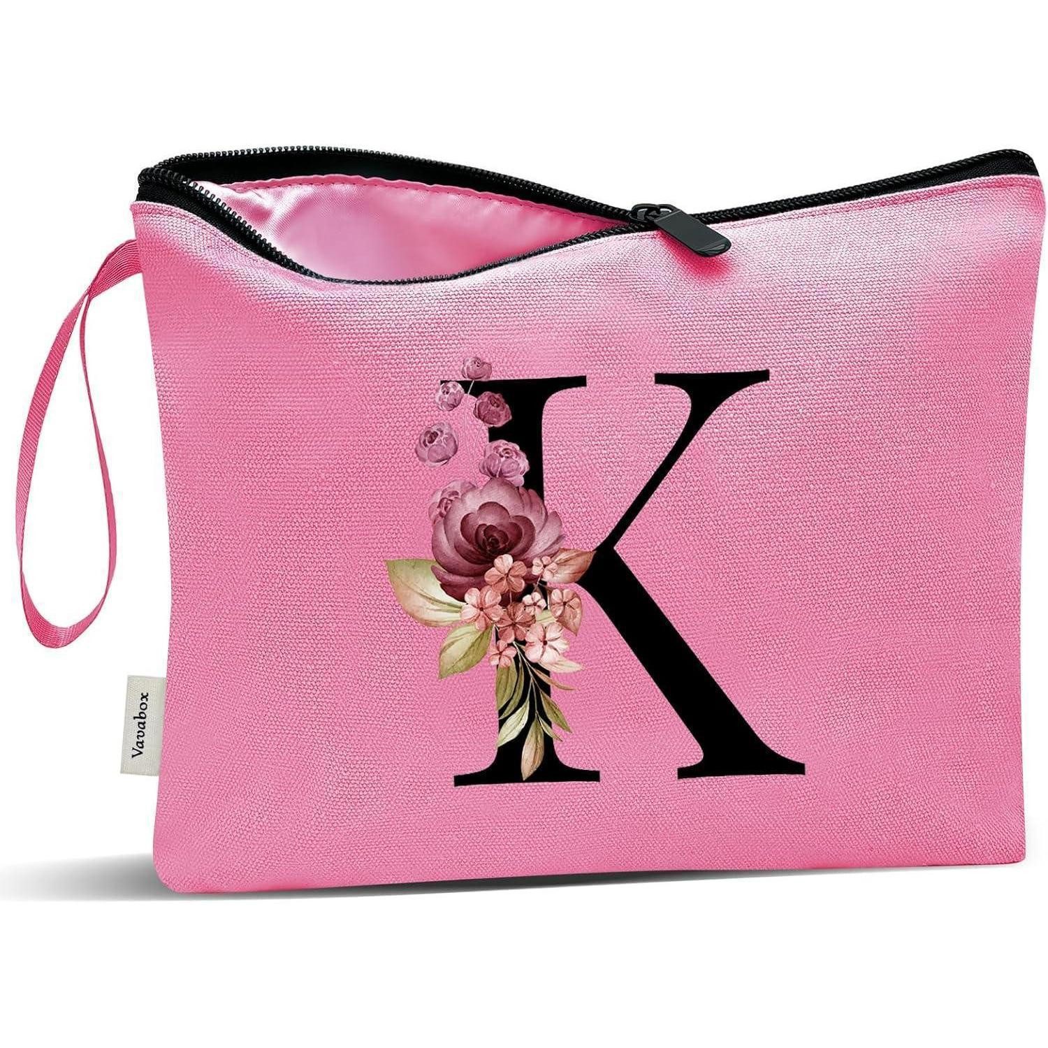 LuxusKollektion Kosmetiktasche Kosmetiktasche Personalisierte AZ Geschenk Frauen Pfirsichrot K