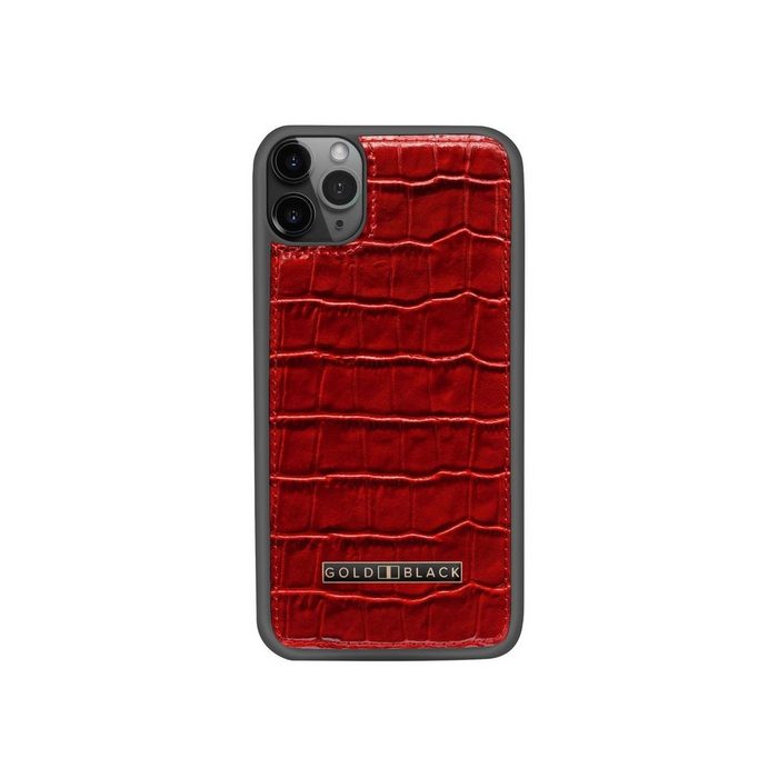 GOLDBLACK Handyhülle Hülle für Apple iPhone 11 Pro Max Croco rot Leder 16 40 cm (6 46 Zoll)
