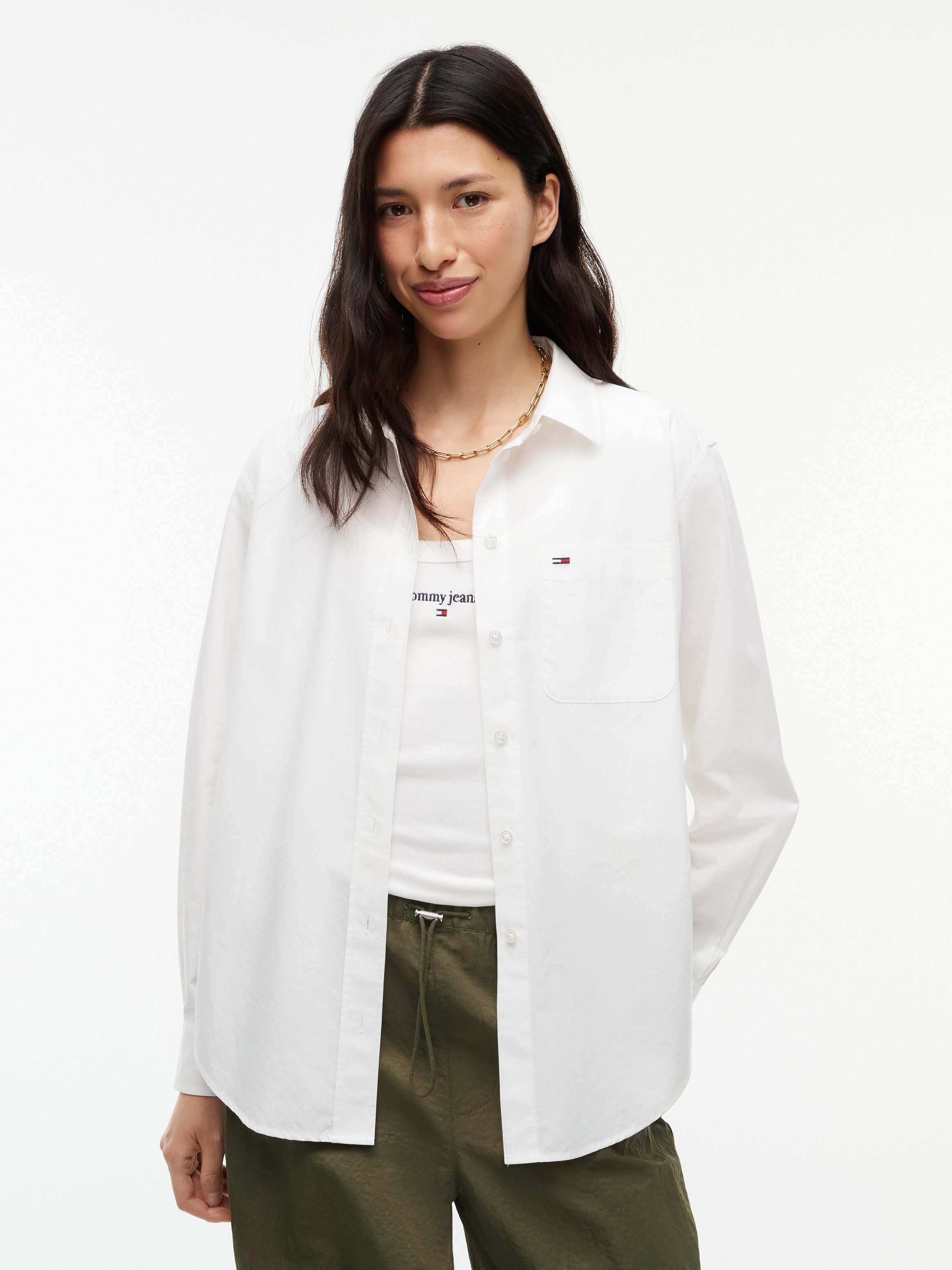 Tommy Jeans Langarmbluse TJW RLX ESSENTIAL SHIRT Baumwolle, relaxed fit