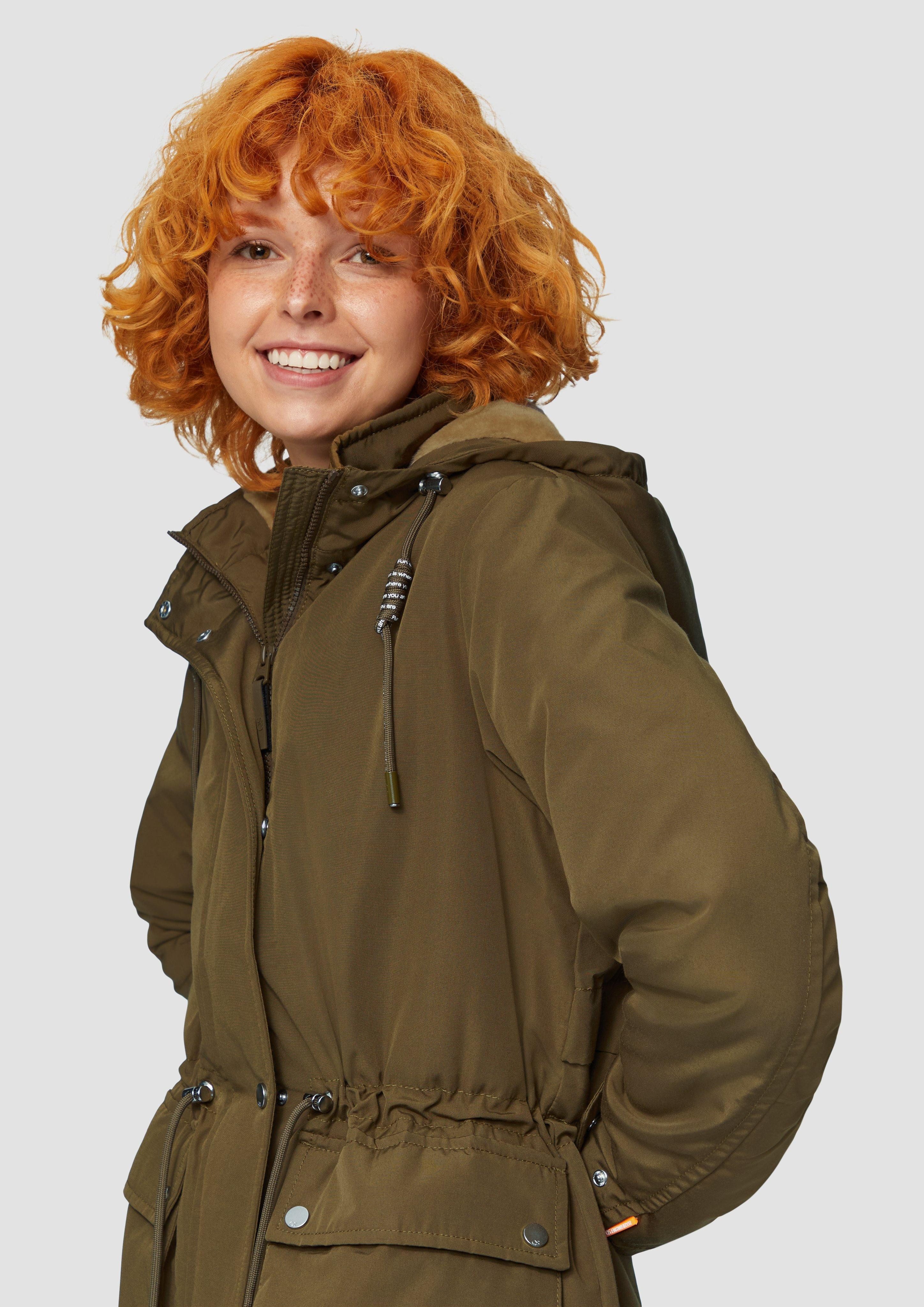 QS Funktionsmantel Gefütterter Parka mit Kapuze günstig online kaufen