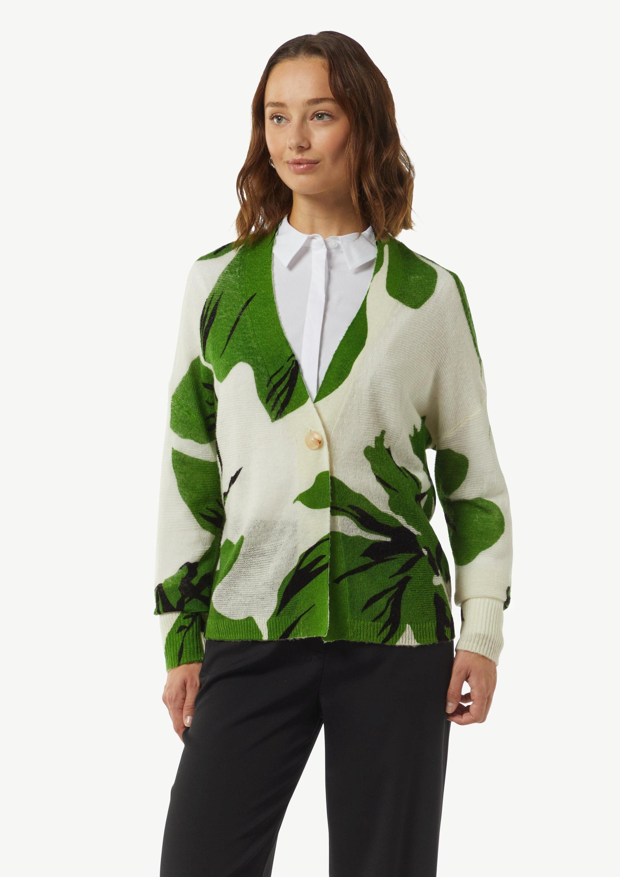 comma Cardigan Strickjacke Strickjacke mit All-over-Print