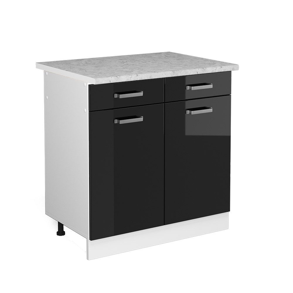 Vicco Unterschrank R-Line, Schwarz Hochglanz/Weiß, 80 günstig online kaufen