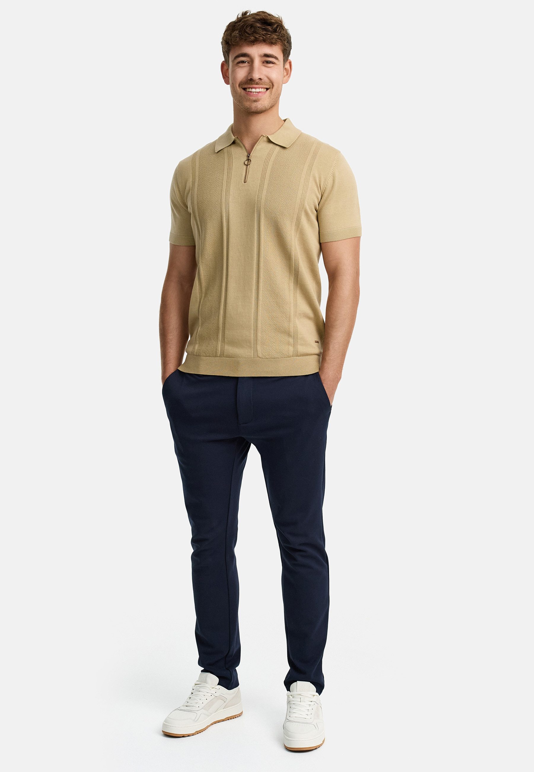 Indicode Poloshirt Herren INSago Polo Shirt Herrenshirt Kurzarm-Poloshirt mit Reißverschluss