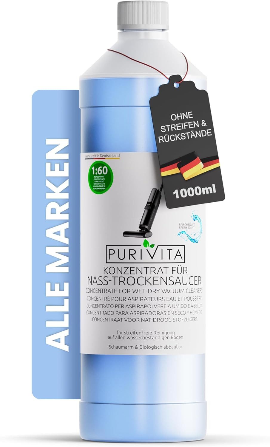 Purivita PURIVITA® Reinigungsmittel für Saugwischer [1L] Konzentrat Fussbodenreiniger