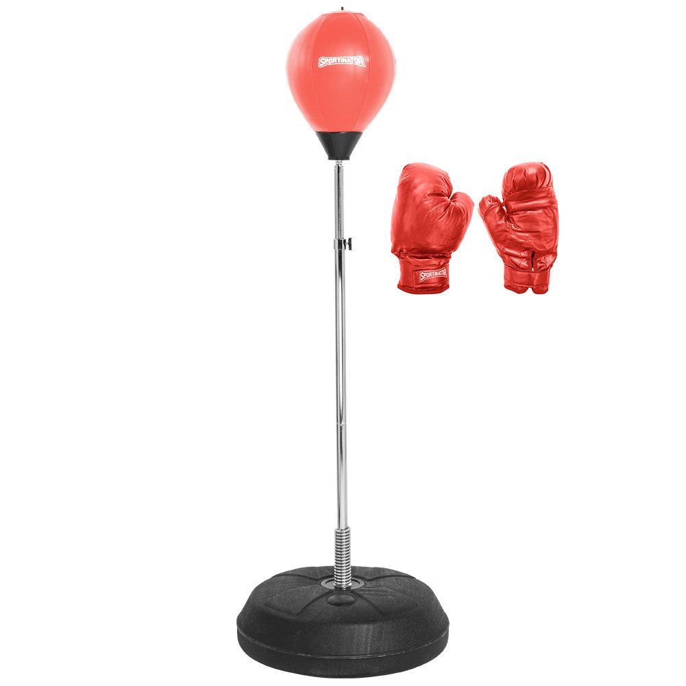Sportinator Punchingball Standbox-Trainer inkl. Boxbirne & Boxhandschuhen, höhenverstellbare Stange von 125 cm bis 150 cm
