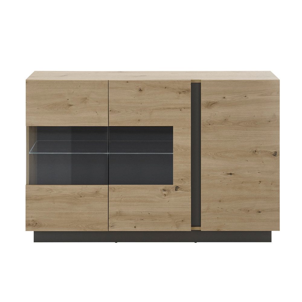 Lomadox Sideboard CARDIFF-61, Artisan Nb. mit Absetzungen in Graphit grau 138/91/40 cm