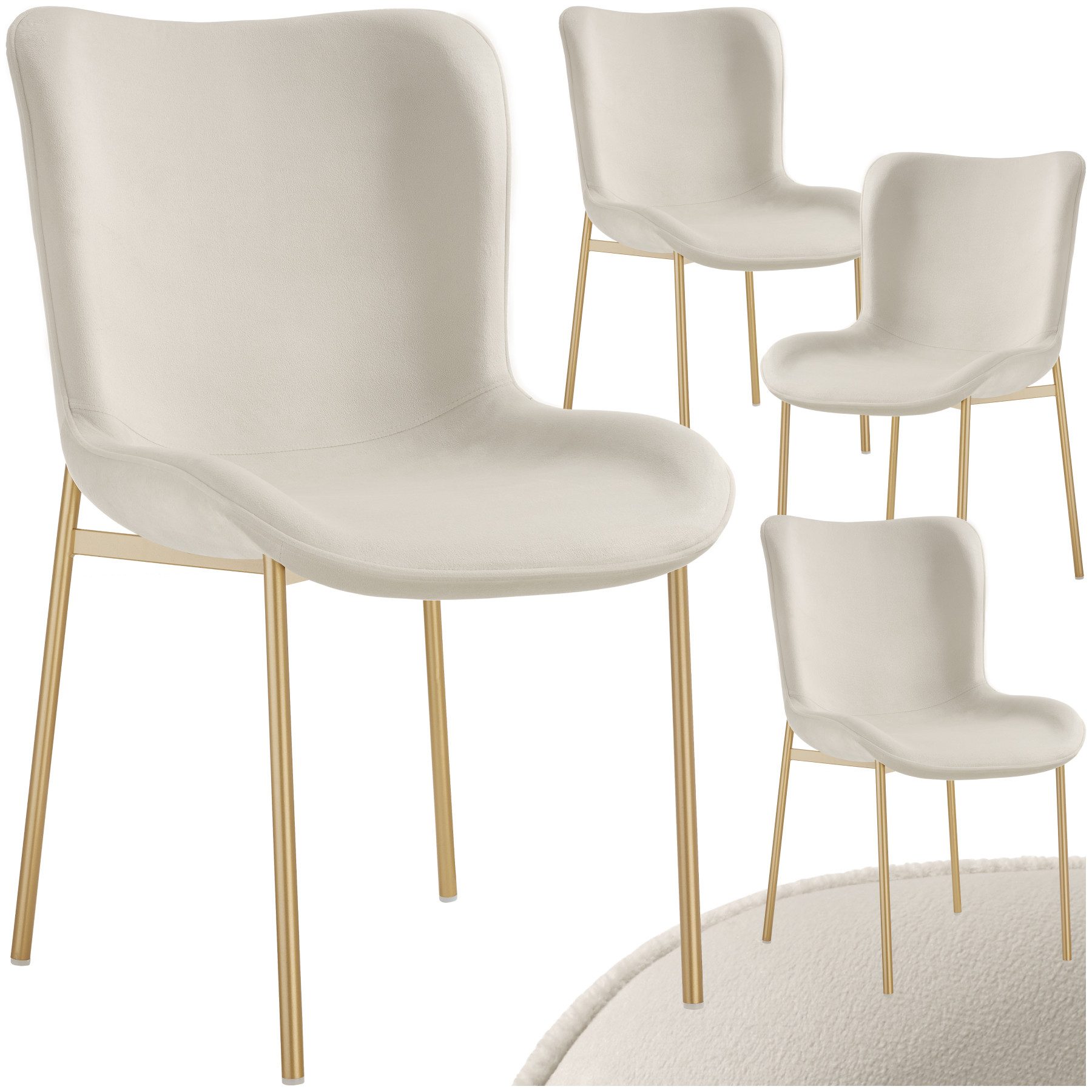tectake Esszimmerstuhl Polsterstuhl (Set, 4 St), günstig online kaufen