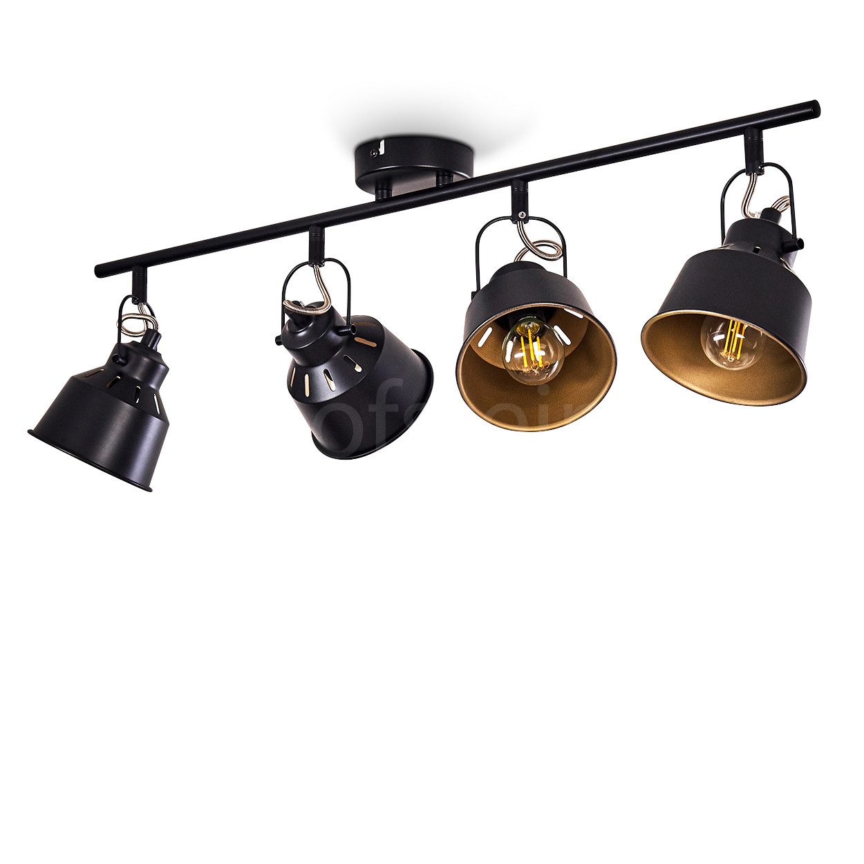hofstein Deckenleuchte »Rimini« Deckenlampe aus Metall in Schwarz/Gold, ohn günstig online kaufen