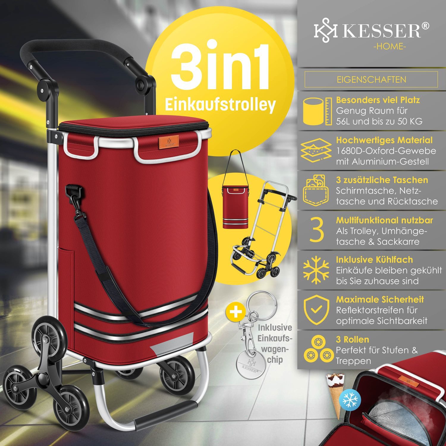 KESSER Einkaufstrolley, Einkaufstrolley mit Kühlfach ideal für Stufen belas günstig online kaufen
