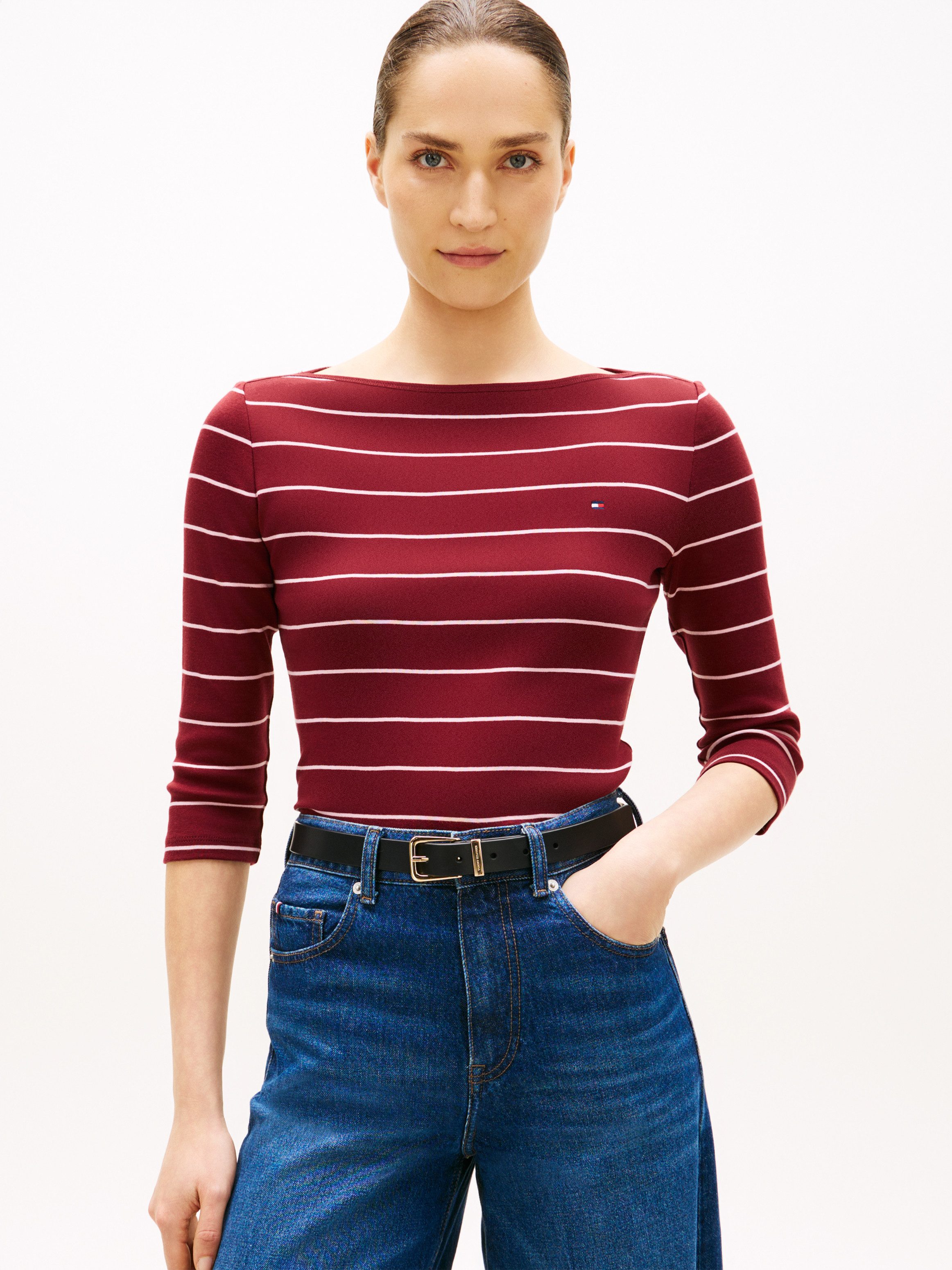 3/4-Arm-Shirt NEW CODY SLIM BOAT-NECK