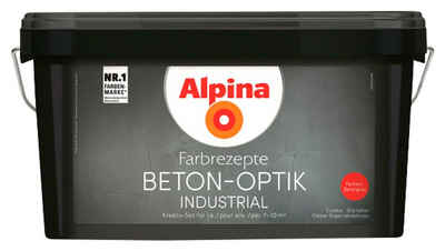 Alpina Wandfarbe »Farbrezepte Beton-Optik«, Set, inkl. 3 l Basis, 1 l Finish, 1 Effekt-Kelle und 1 Anwendungs-DVD