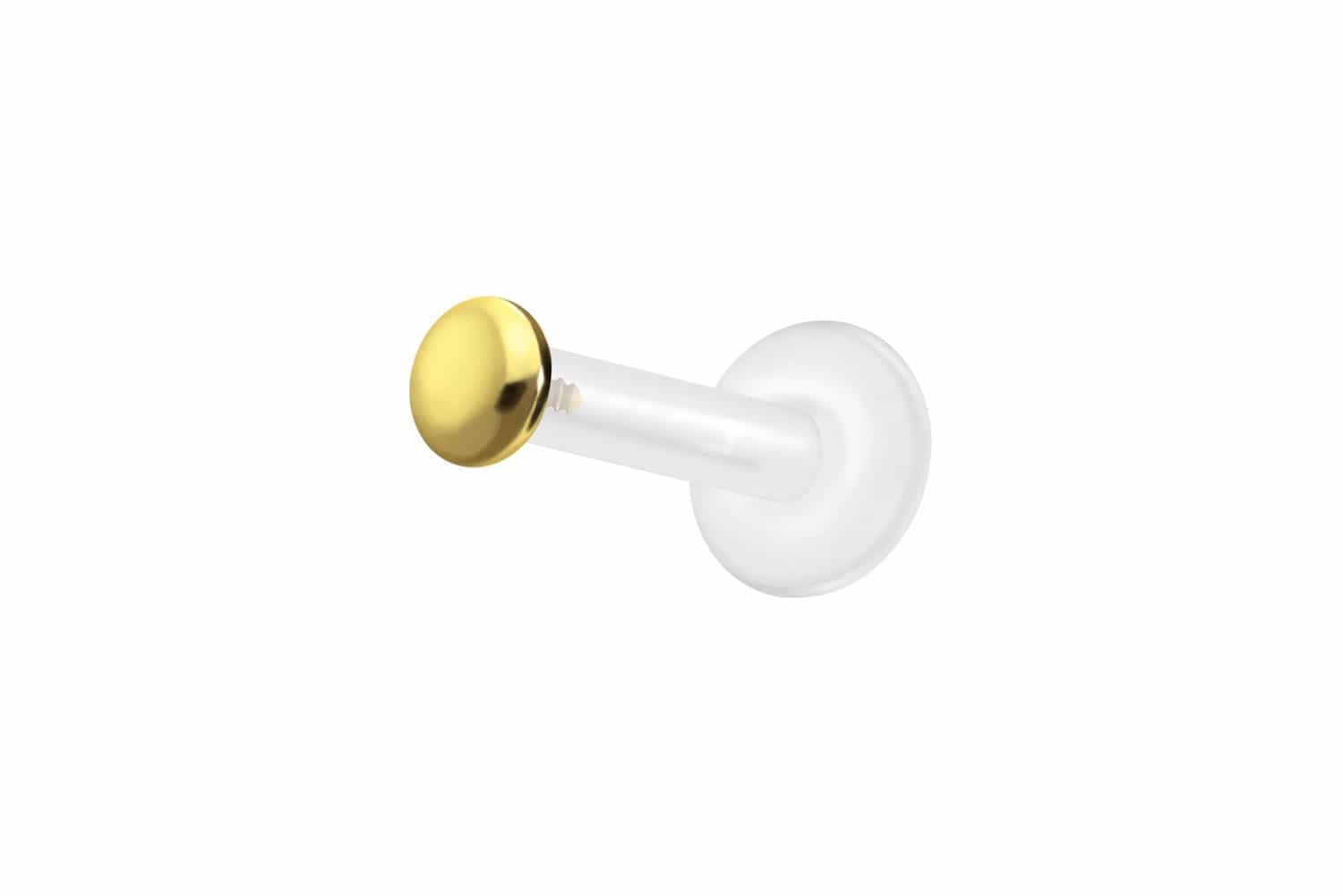 Piercing-Set PTFE Labret mit Innengewinde + Titan-Aufsatz FLACH
