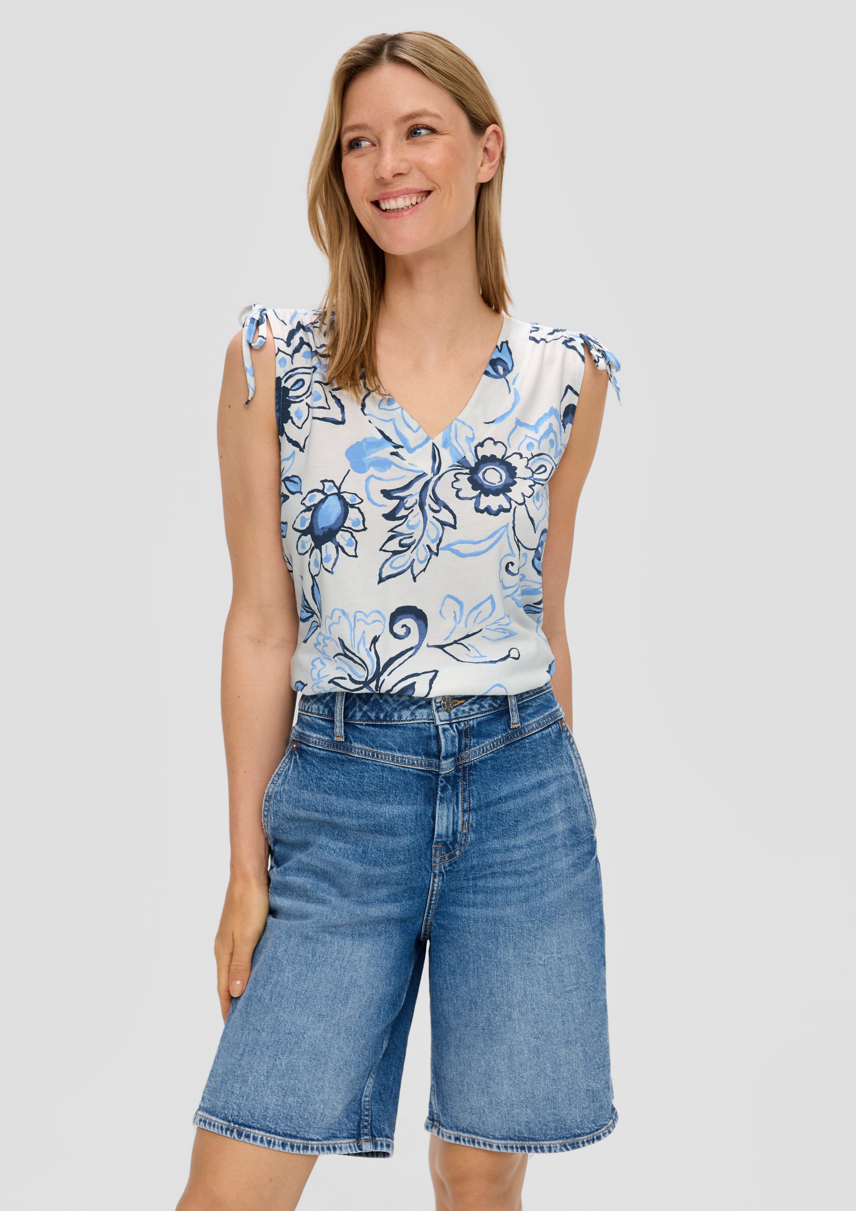 s.Oliver T-Shirt Ärmelloses Shirt mit Bindedetail günstig online kaufen