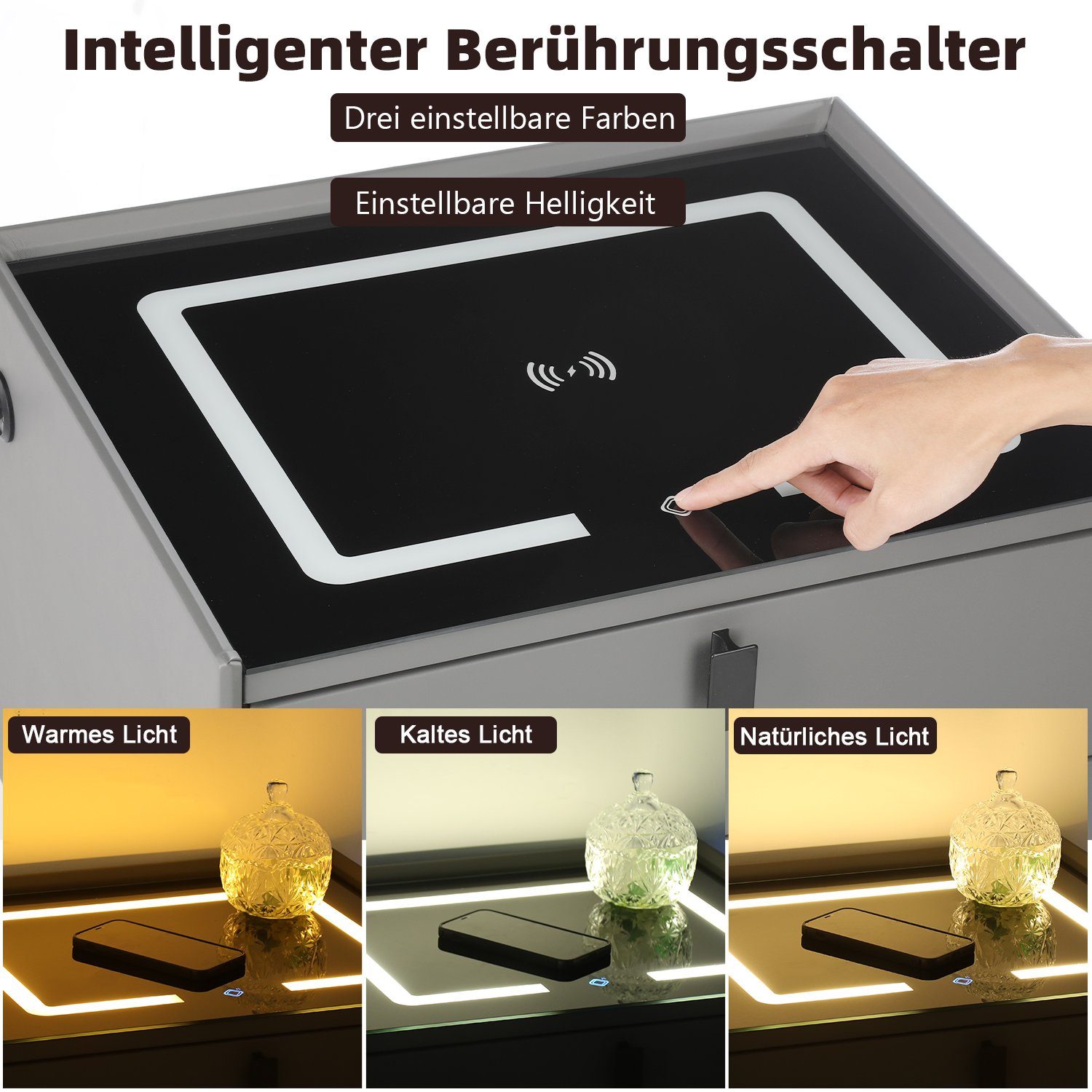 LOVONLIVE Nachttisch Intelligenter Nachttisch, kabelloses Laden, günstig online kaufen