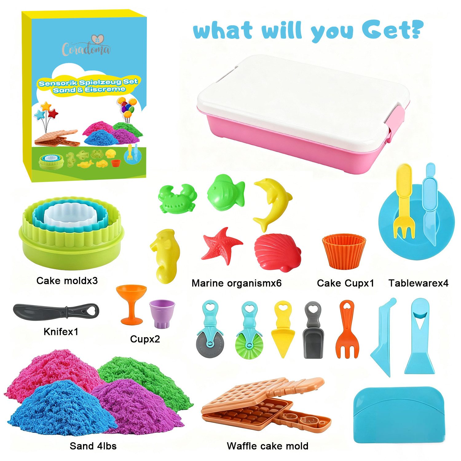 Coradoma Kreativset Sensorik Spielzeug Kinetischer Sand & Ice Magic Spielsa günstig online kaufen