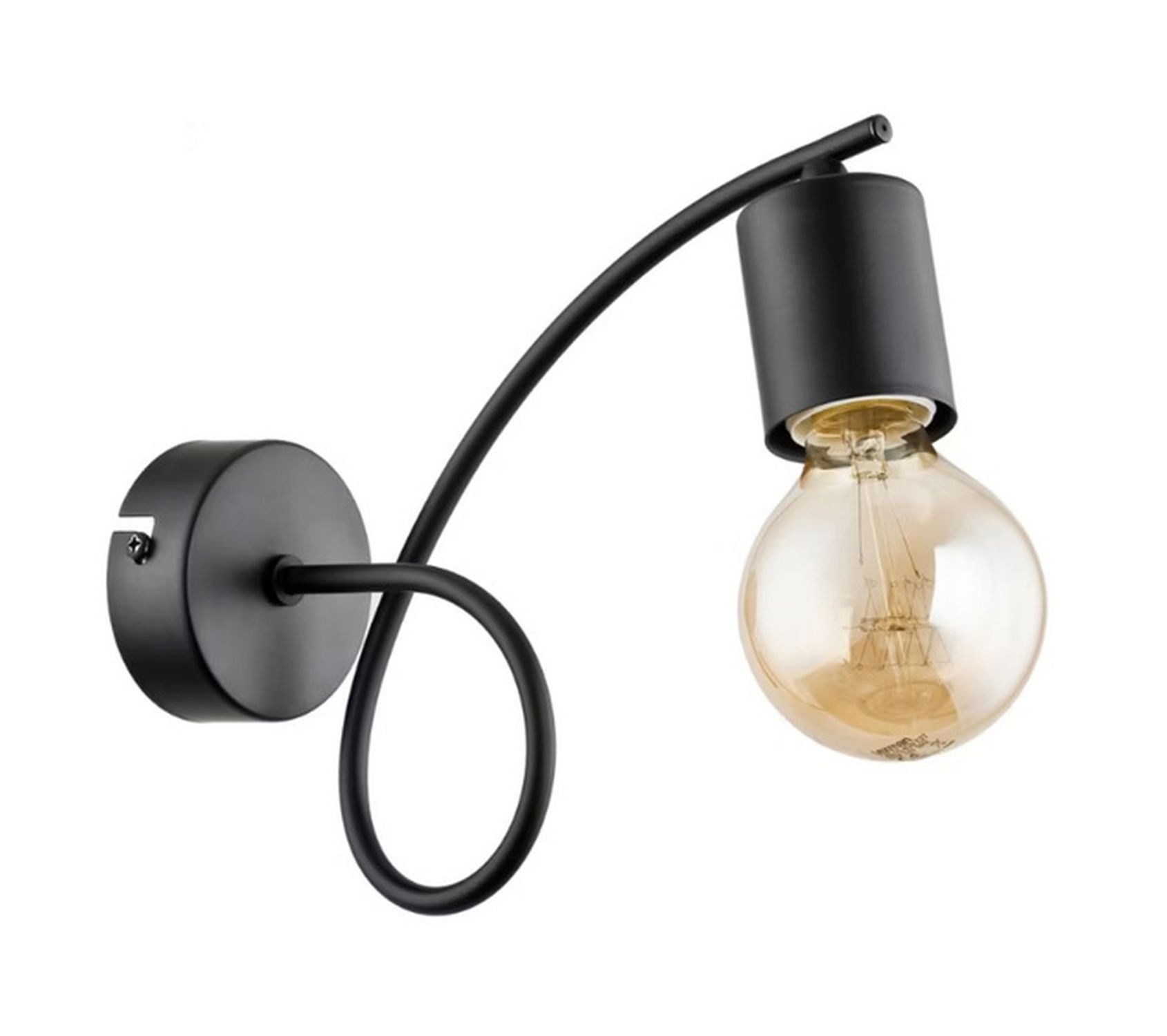 Licht-Erlebnisse Wandleuchte KALMAR, ohne Leuchtmittel, Metall klein H: 22 cm Schwarz Retro Design für E27