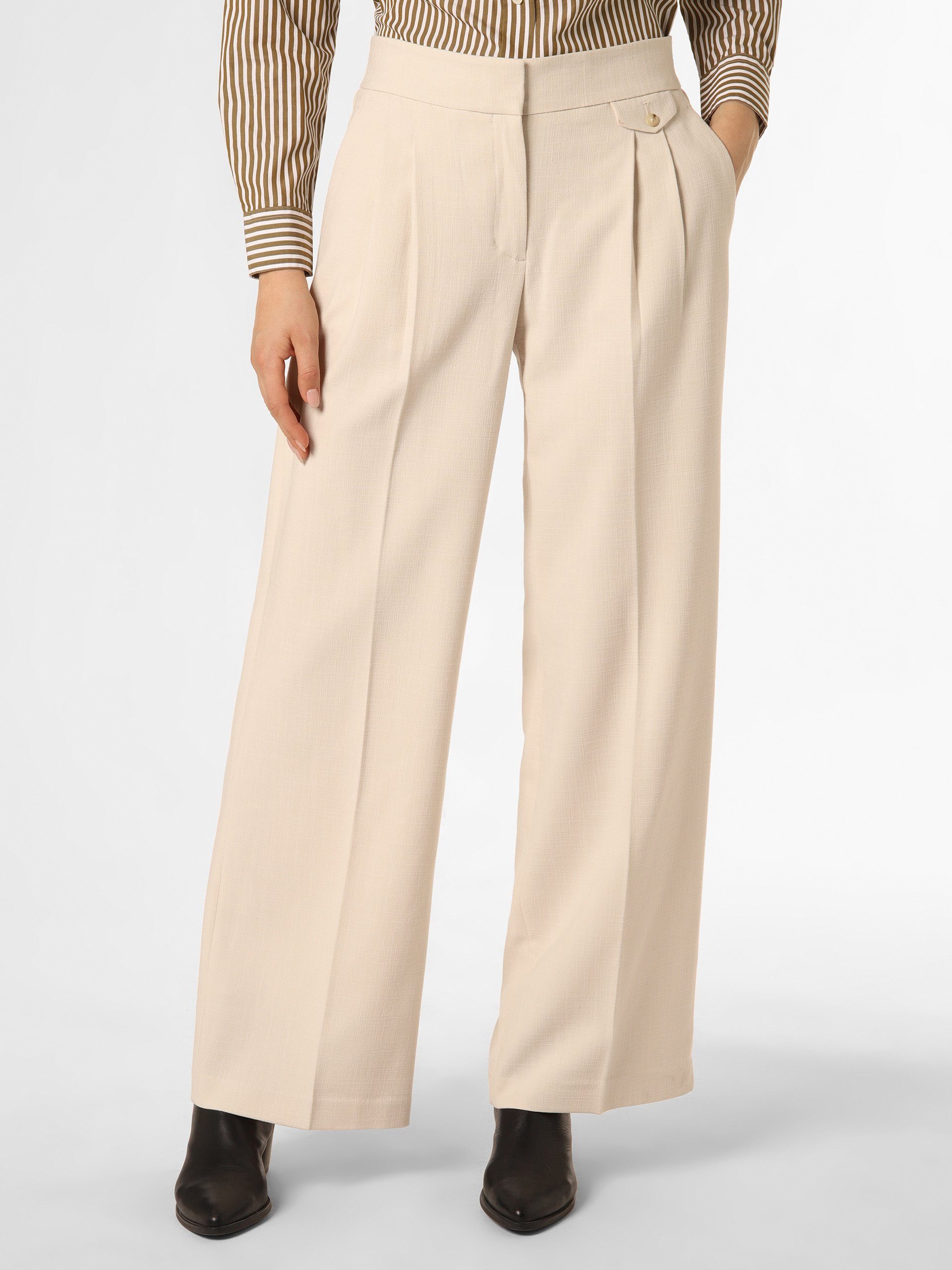 Damen Bundfaltenhose Aus Leinen - Bequeme 7/8 Hose Für Sommer