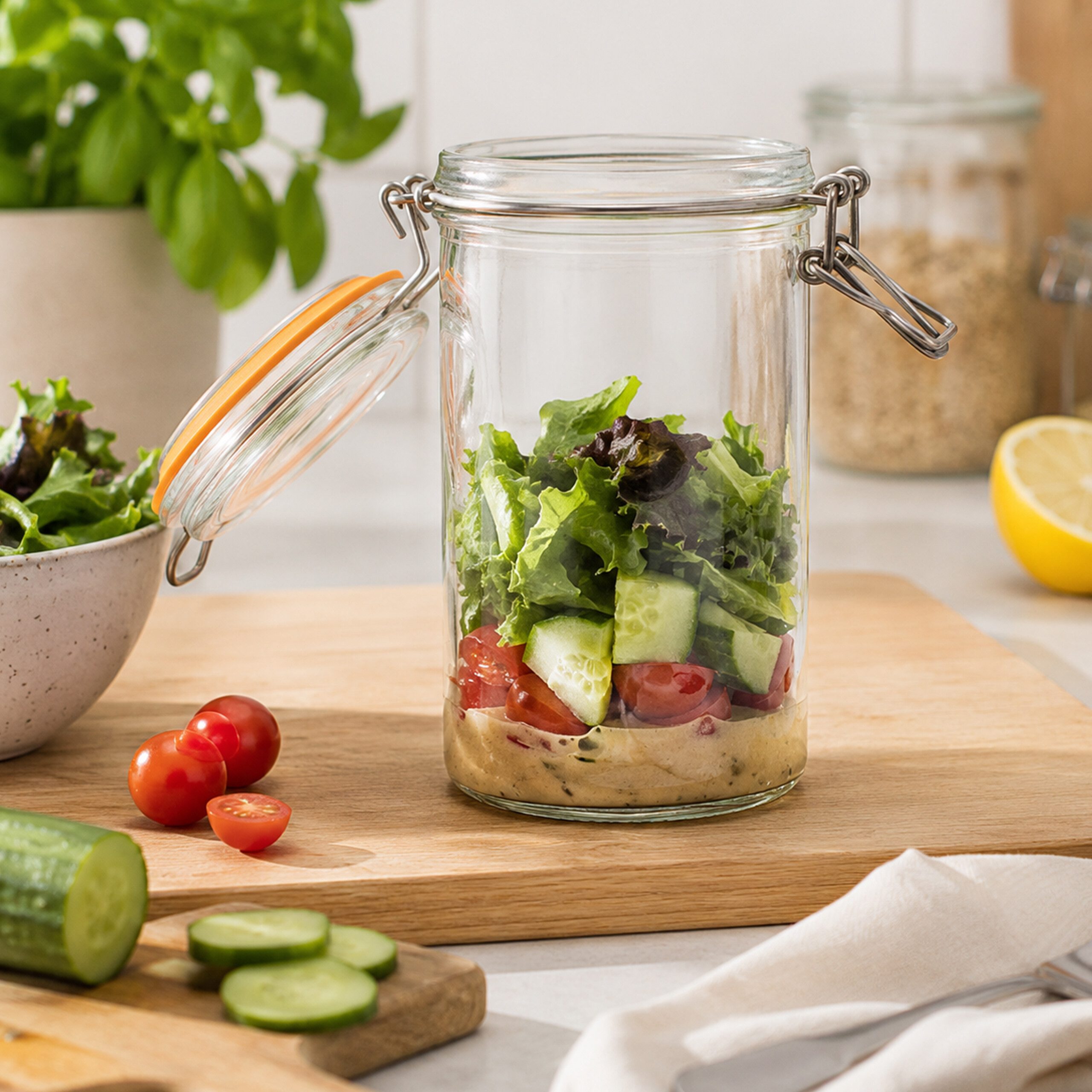 relaxdays Einmachglas Einmachgläser 6er Set 500 ml, Glas, Einweckglas, Sturzglas