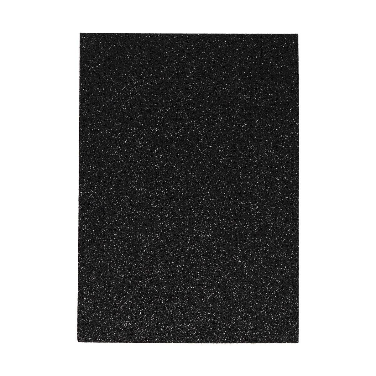 itenga Moosgummi Glitzer Moosgummi Platte - DIN A4 - SCHWARZ - 1 Bogen