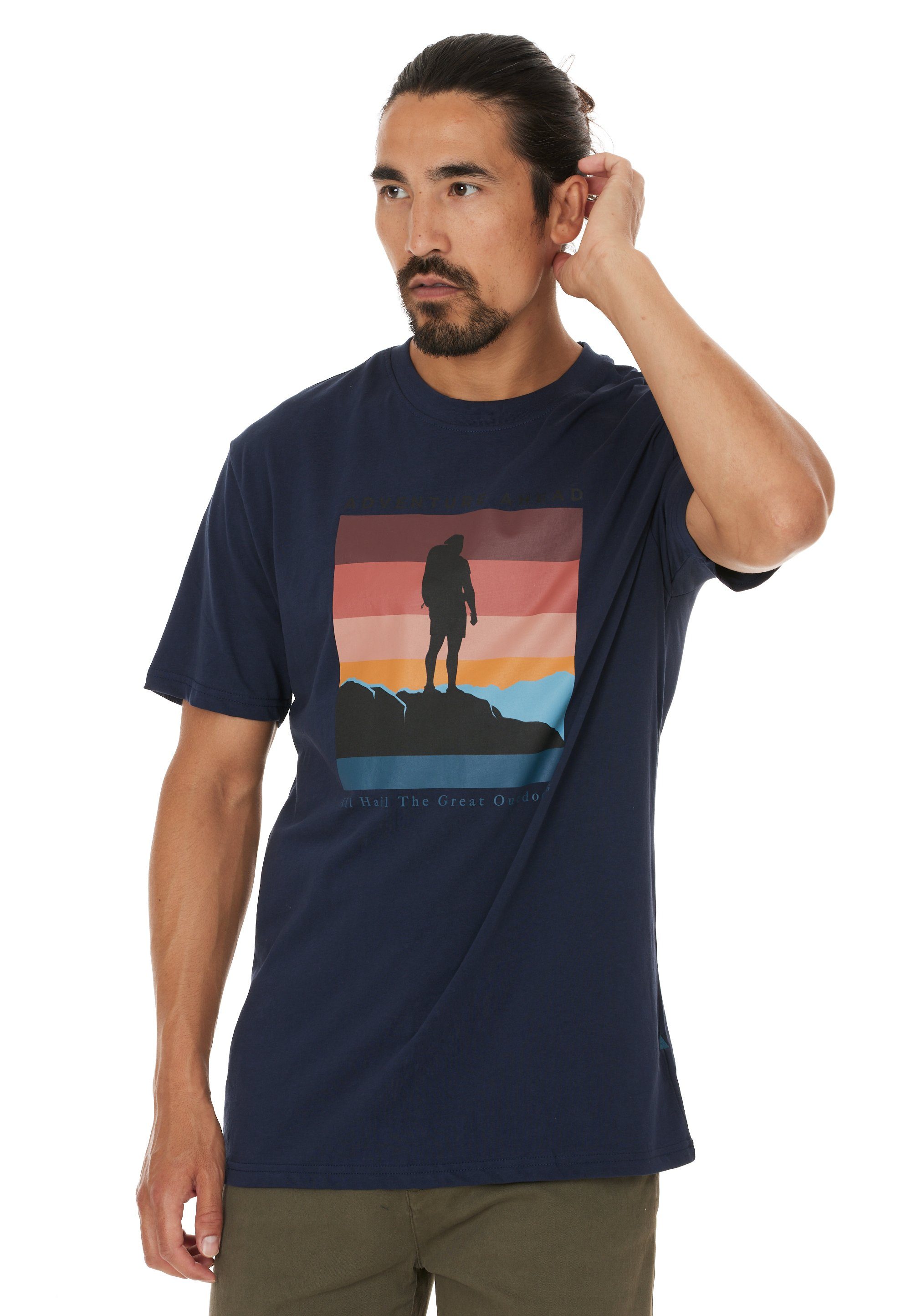 Vesper T-Shirt (1-tlg) modischem mit Aufdruck dunkelblau WHISTLER