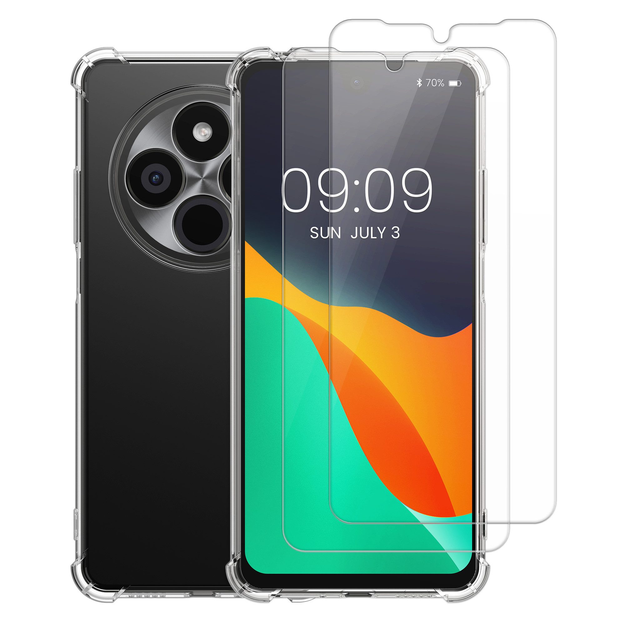 kalibri Handyhülle Hülle für Xiaomi Redmi 14C / Poco C75 Case, Handyhülle mit 2x Glas Schutz Folie - Cover Handyhülle