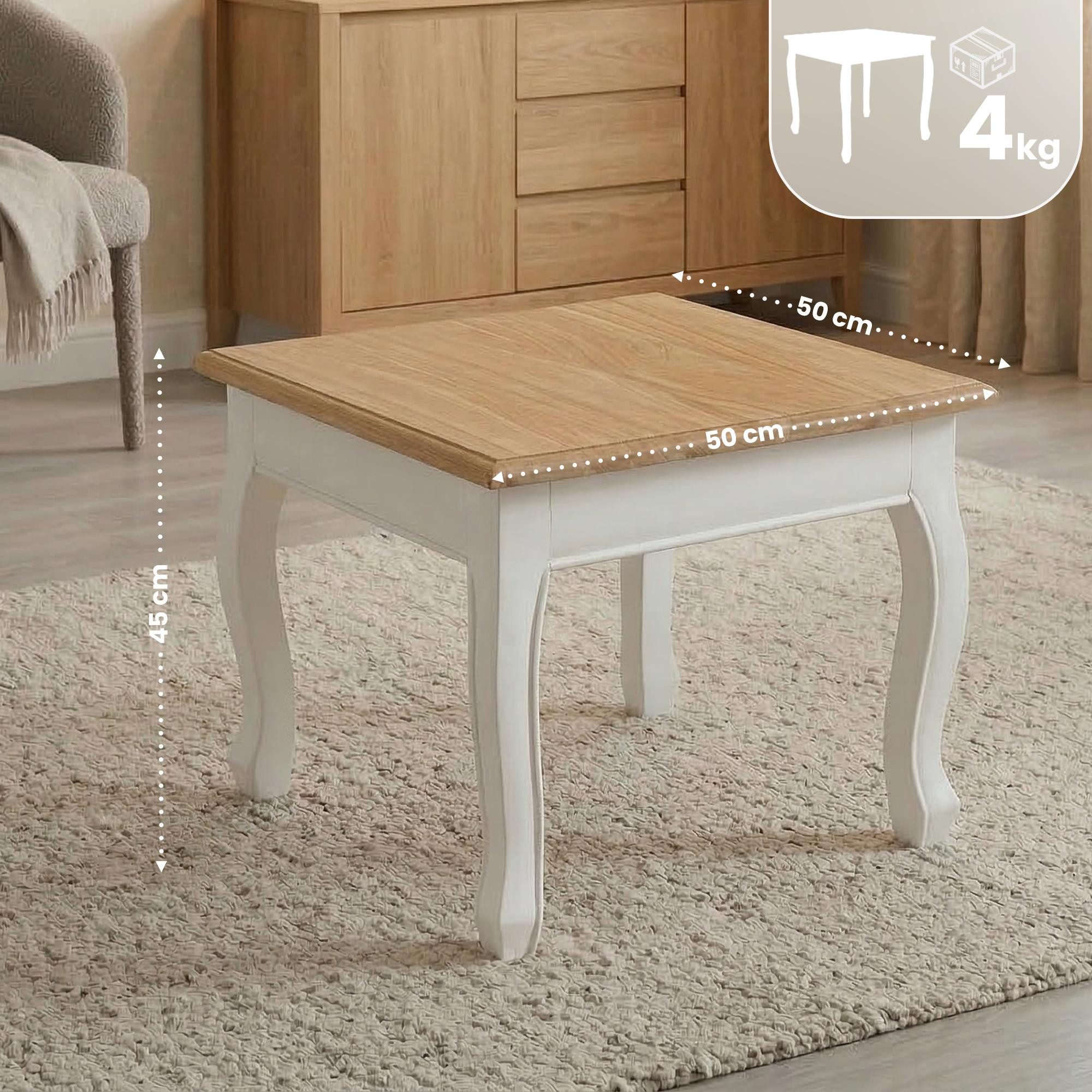 CLP Beistelltisch Alma (1er), 50x50 cm, Sofatisch im Landhausstil