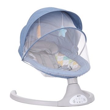 Insma Babywippe elektrische Babyschaukel bluetooth Musik, mit Schwung in 5 Geschwindigkeiten und Fernbedienung max. 9kg