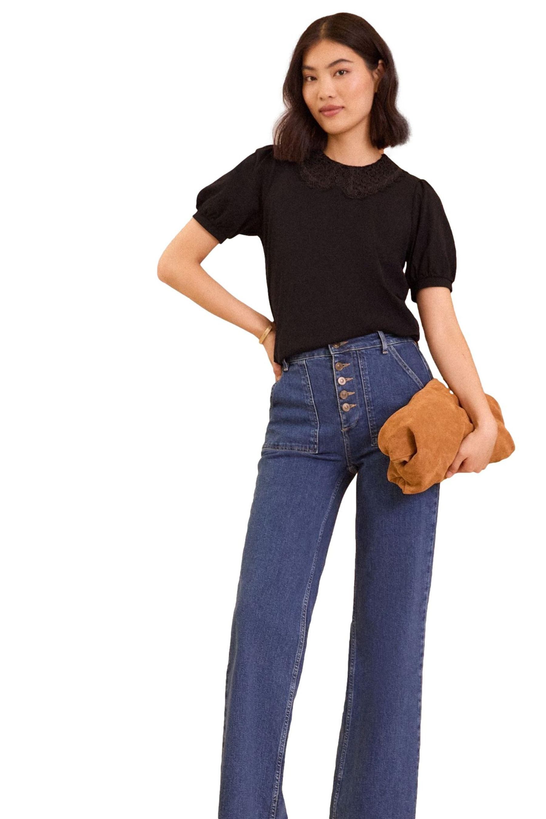 Love & Roses T-Shirt Love & Roses Jersey-T-Shirt mit Spitze, Regular (1-tlg günstig online kaufen