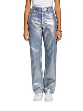 Esprit Regular-fit-Jeans Metallic Retro-Jeans: gerade Passform, hoher Bund