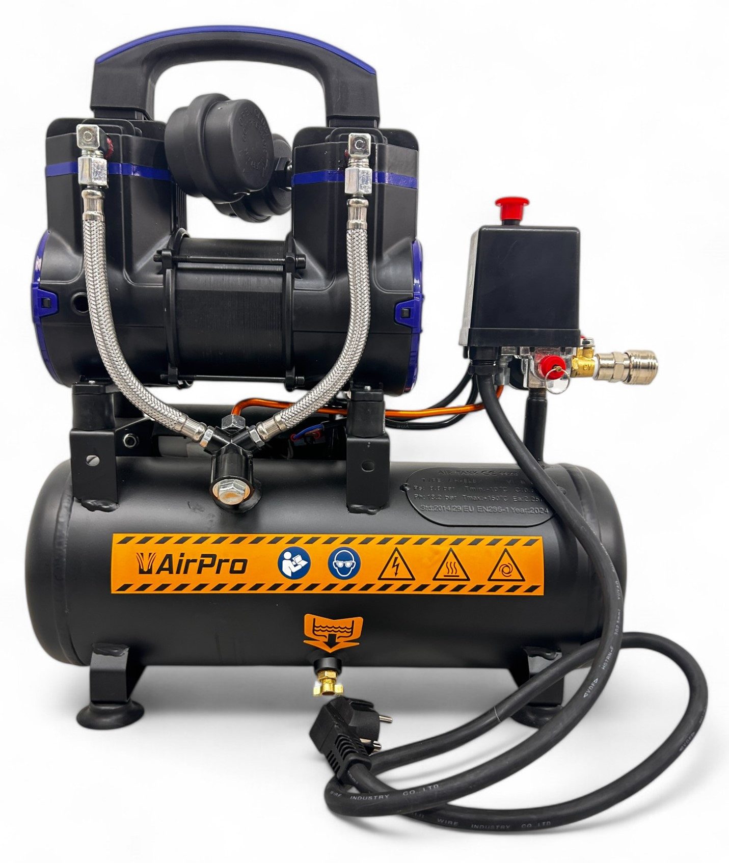 DeTec. Kompressor Ölfreier Luftkompressor 8L – Geräuscharmer Kompressor 1,2 PS, 900 W, Wartungsfrei & Kompakt