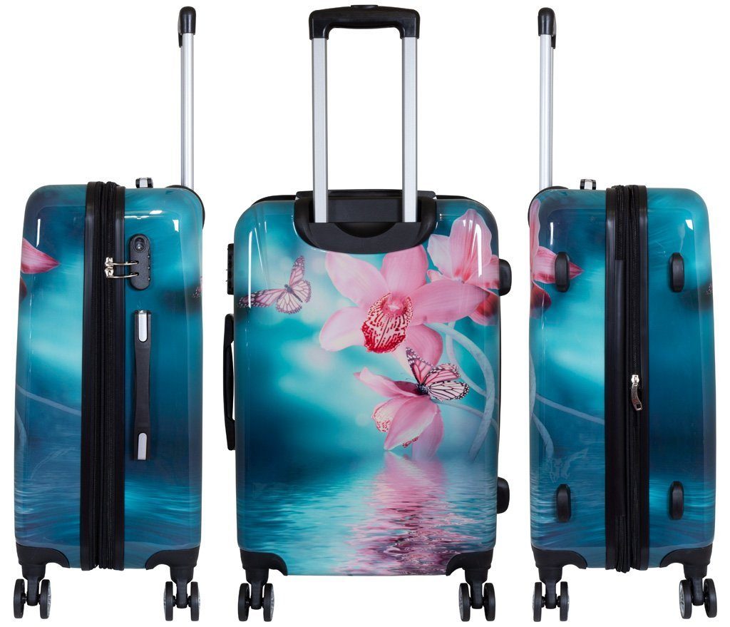Trendyshop365 Hartschalen-Trolley Orchidee, bunter Koffer mit Blumen-Motiv, günstig online kaufen