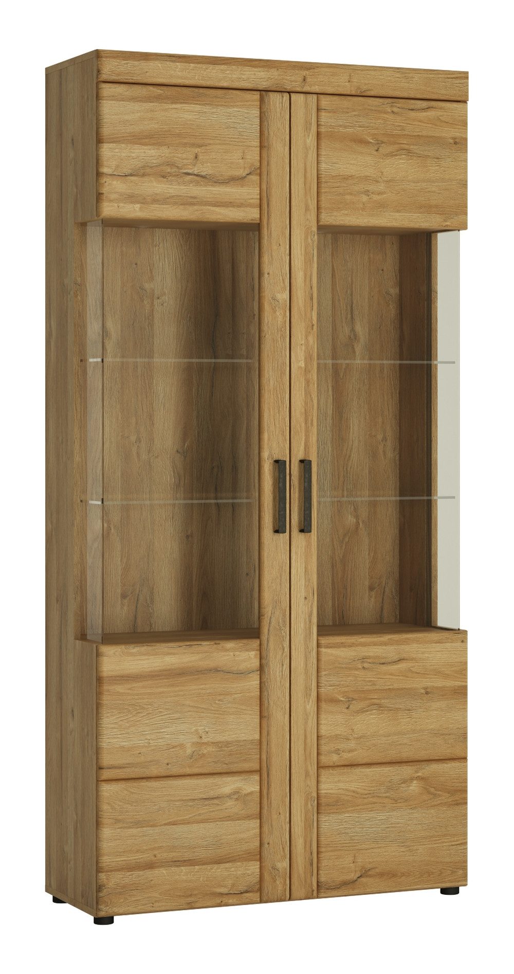 freiraum Glasvitrine CORTINA in Grandson Eiche Dekor - 92,8x195x37,4 (BxHxT)