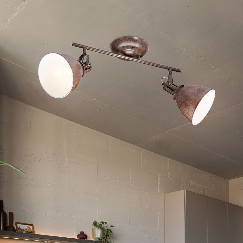 etc-shop LED Deckenleuchte, Leuchtmittel nicht inklusive, Bestechender 2-flg Spot Strahler Küche Keller Diele