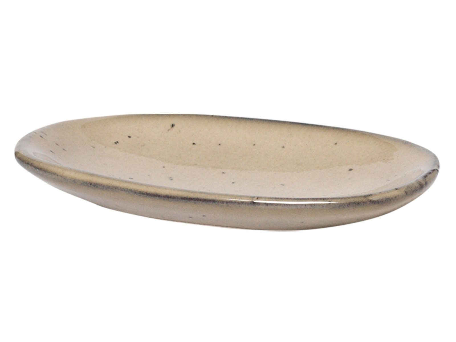 Broste Copenhagen Servierplatte Larni Beige Platte 7,6 cm, Steinzeug, (Platten), Larni Teller