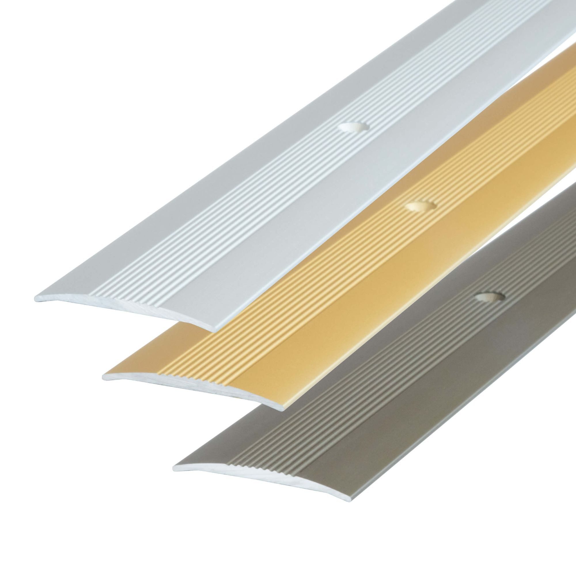 Dalsys Übergangsprofil Verbindungsprofil aus Aluminium (90 cm x 38 mm, Gold, 1-St), Zum Schrauben, geeignet für u.a. Fliesen, Laminat und Parkett