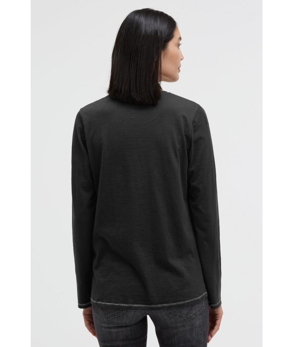 SOCCX Langarmshirt mit Print und Schmucksteinen – Bild 2 von 5
