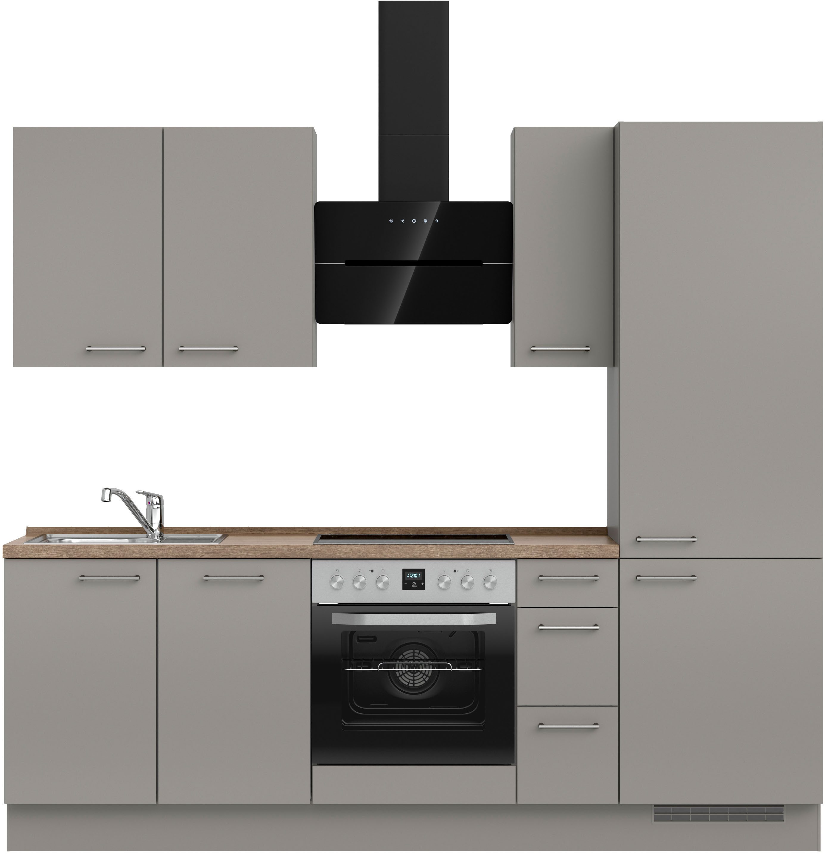 nobilia® Кухниzeile "Laser II", Ausrichtung wählbar, Breite 240 cm, vormontiert, wahlw. mit unterschiedlichen E-Geräten-Sets