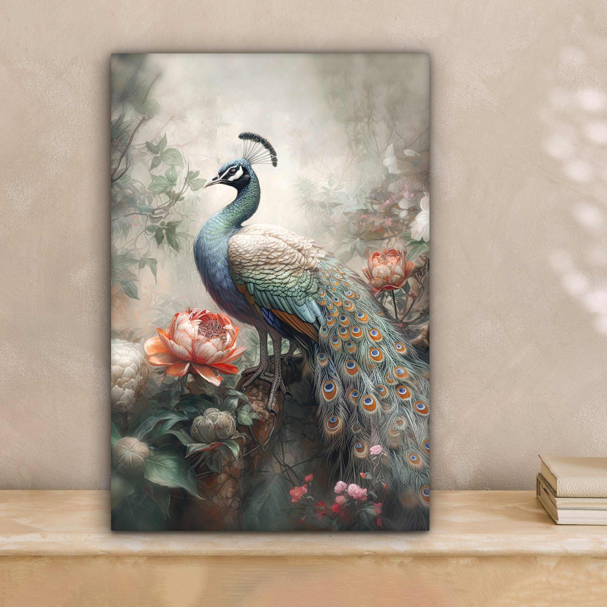 OneMillionCanvasses® Leinwandbild Pfau - Pfauenfedern - Vogel - Dschungel - günstig online kaufen