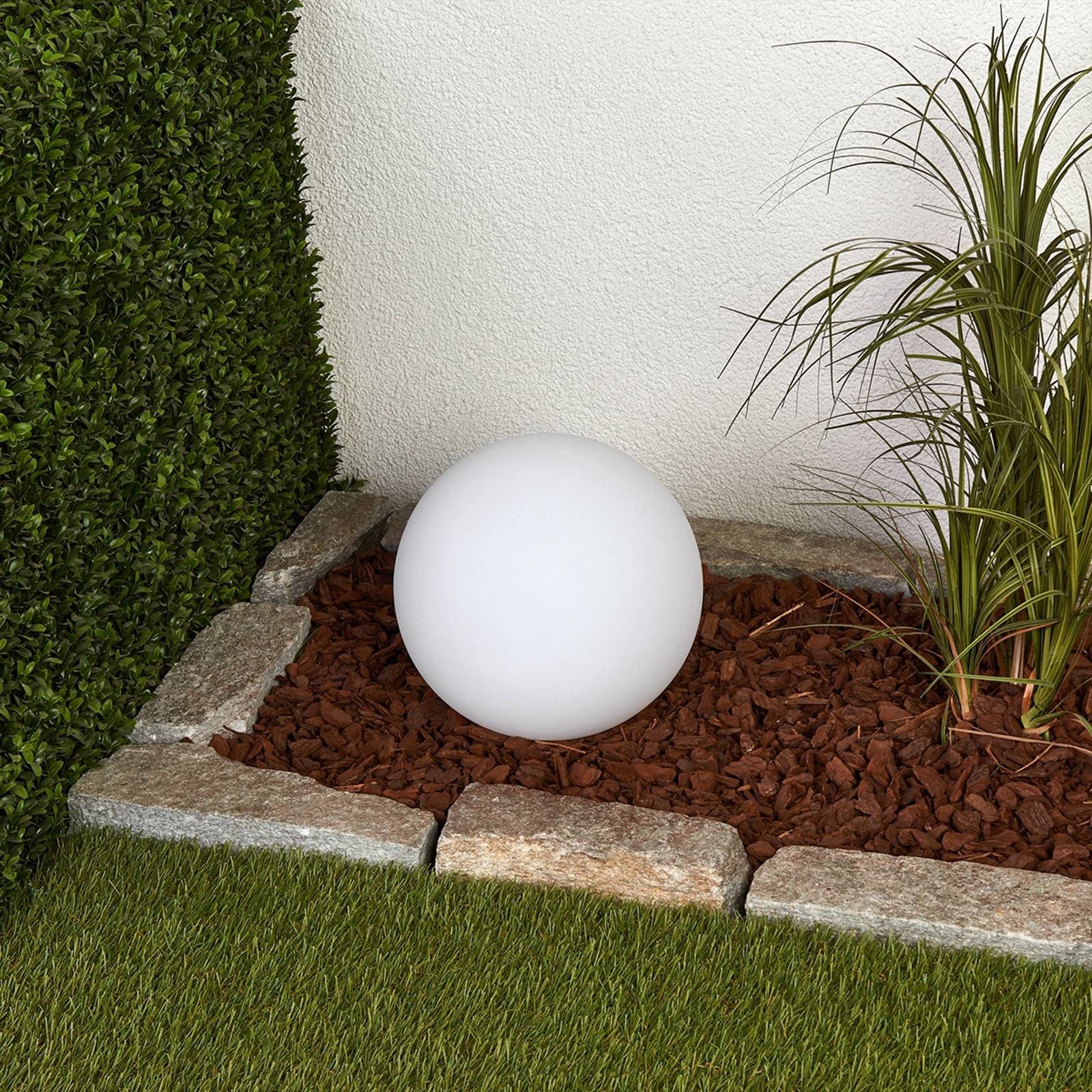 Lindby Außen-Stehlampe Lago, LED, Kunststoff Weiß tageslicht IP44, 2 x 0,2 W LED, tageslicht