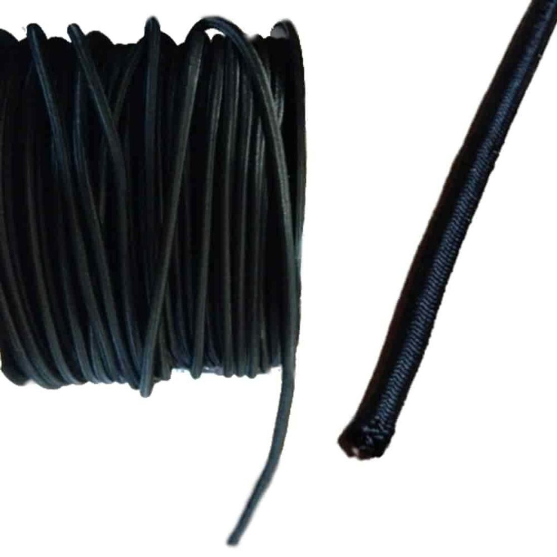 Expander Expanderseil, 10 mm schwarz, 5 Meter, mit PP Ummantelung, Gummiseil